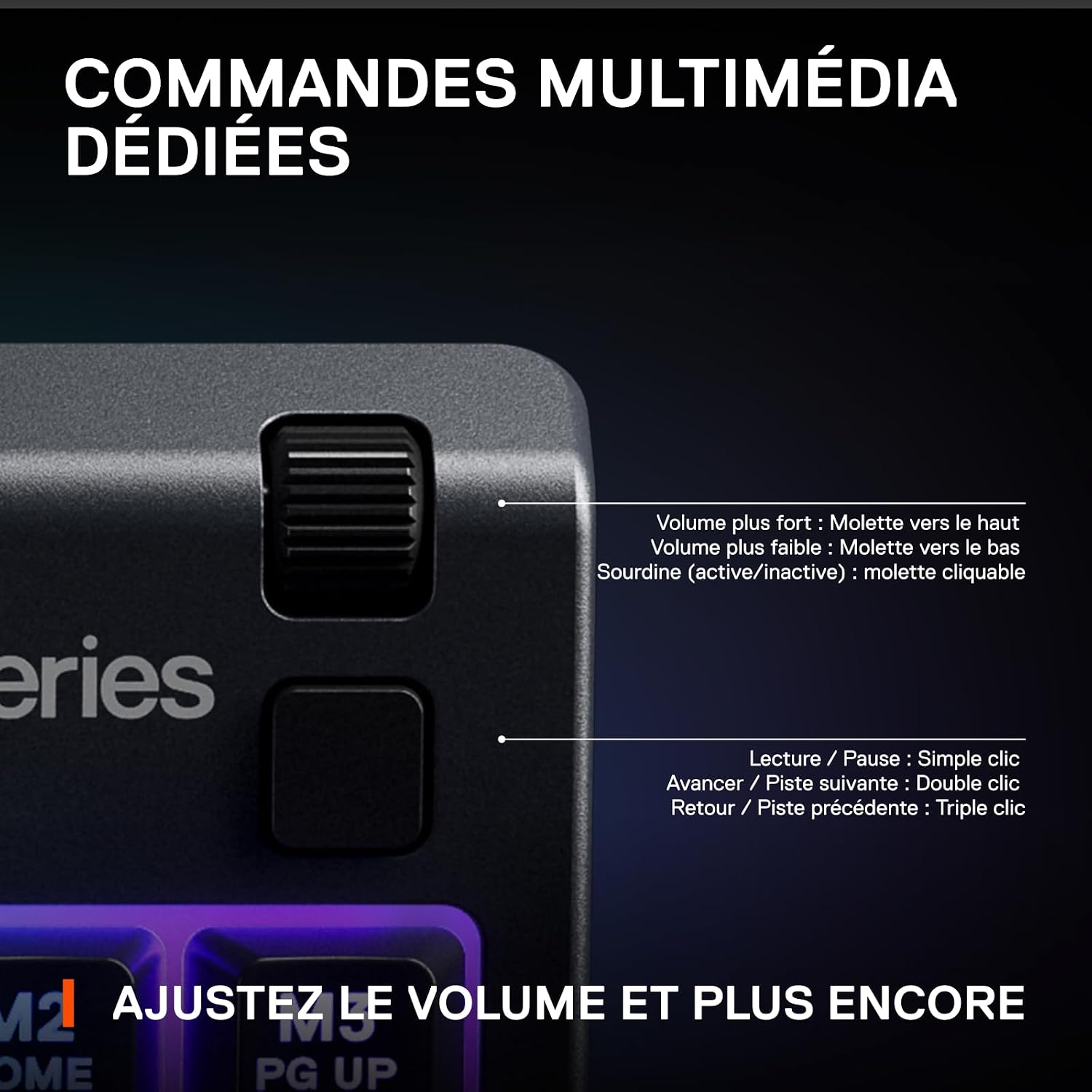 Thumbnail 5 de SteelSeries Apex 3 TKL RVB – Clavier gaming compact AZERTY FR sans pavé