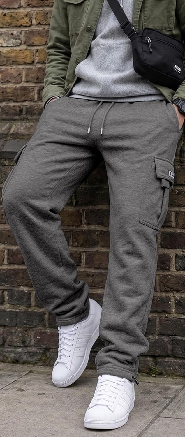 Thumbnail 6 de HUNGSON Mens Cargo Sweatpants: Comfortable Casual Meets Rugged Utility
