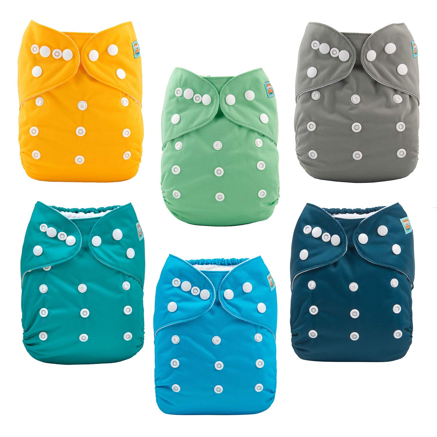 Thumbnail 6 de ALVABABY One-Size Cloth Diaper Set, 6 Diapers, 12 Inserts, Adjustable Fit