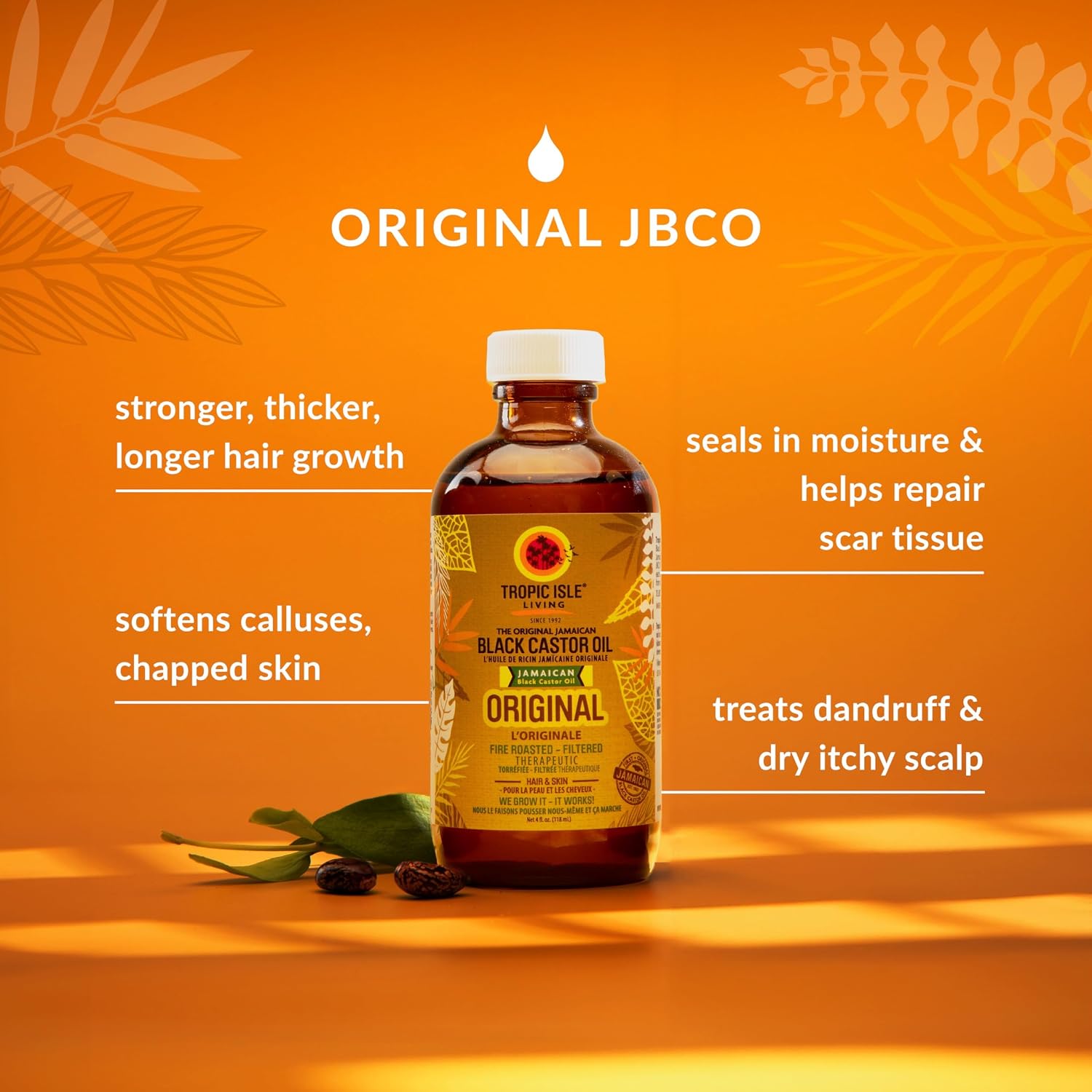 Detalle 2 de Tropic Isle Living Jamaican Black Castor Oil 8 fl oz
