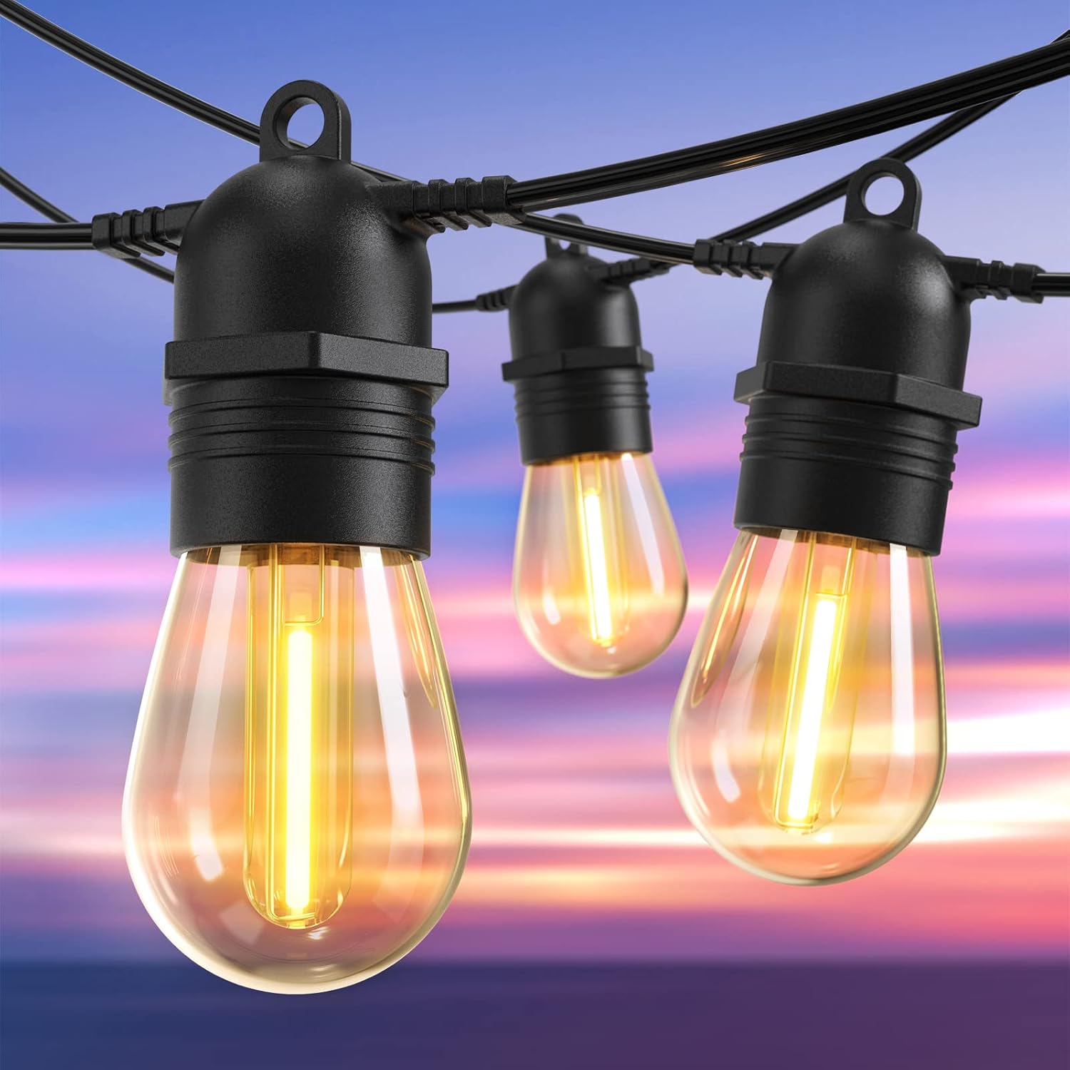 Detalle 2 de Quntis solar string lights, 54 ft
