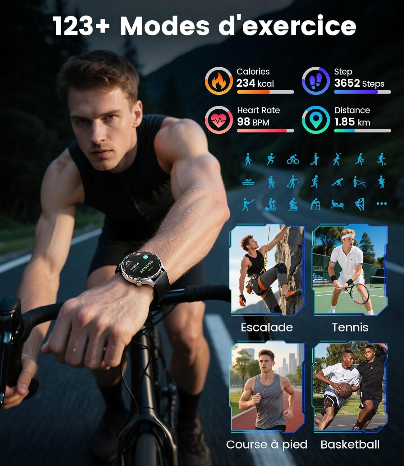 Thumbnail 3 de LIGEMI Montre Connectée Homme SML21 - Écran AMOLED 1,43" et 15 jours d’autonomie