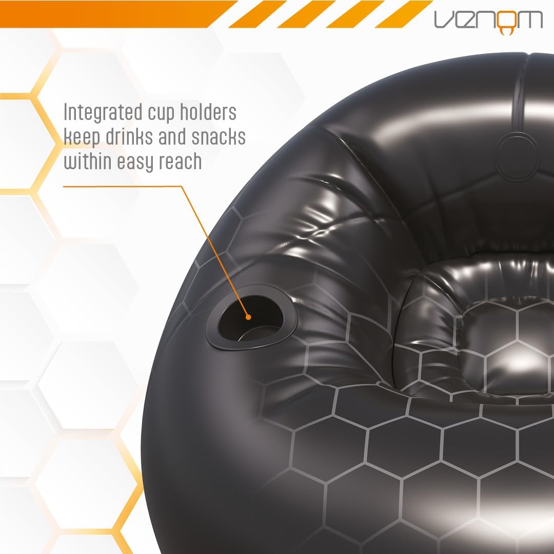 Thumbnail 2 de Venom Inflatable Gaming Chair with Cup Holders (Bean Bag Style), supports up to 75 kg