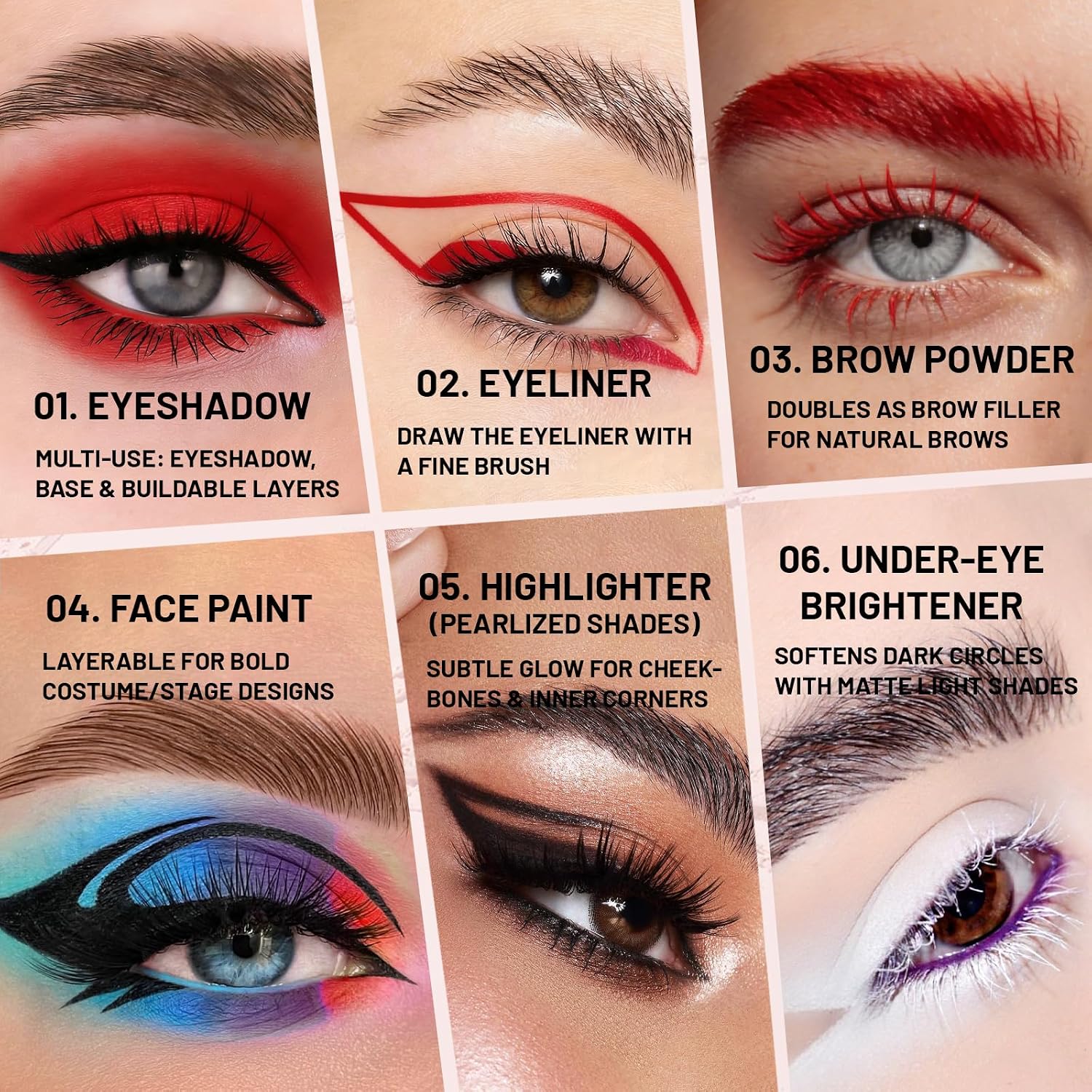 Detalle de CAHOTO Pearlized Brown Shimmer Eyeshadow Single with Mirror, Pressed Powder