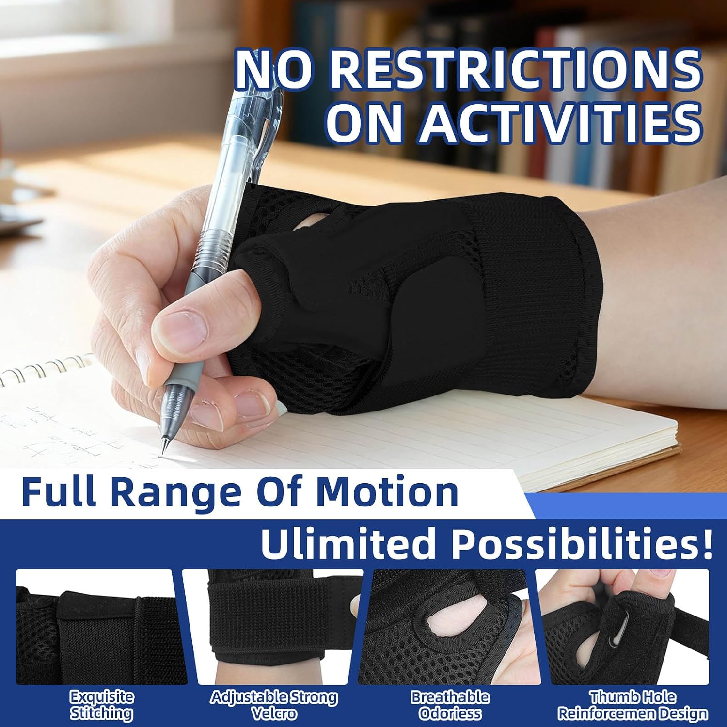 Detalle de Kecartu Thumb Brace, One-Size Nylon Support for Left or Right Hand