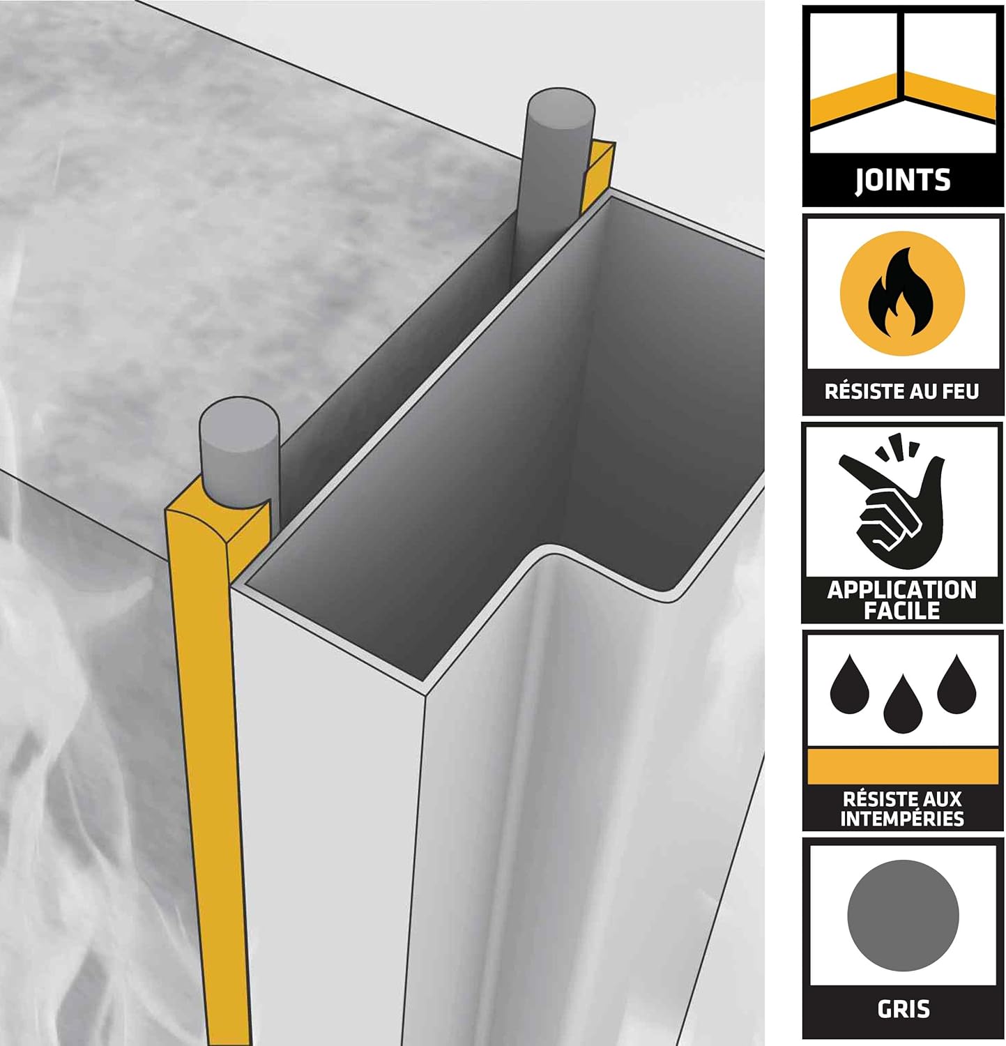 Thumbnail 1 de Sika Sikasil 670 Fire Gris – Mastic silicone résistant au feu jusqu’à 4 h, 300 ml