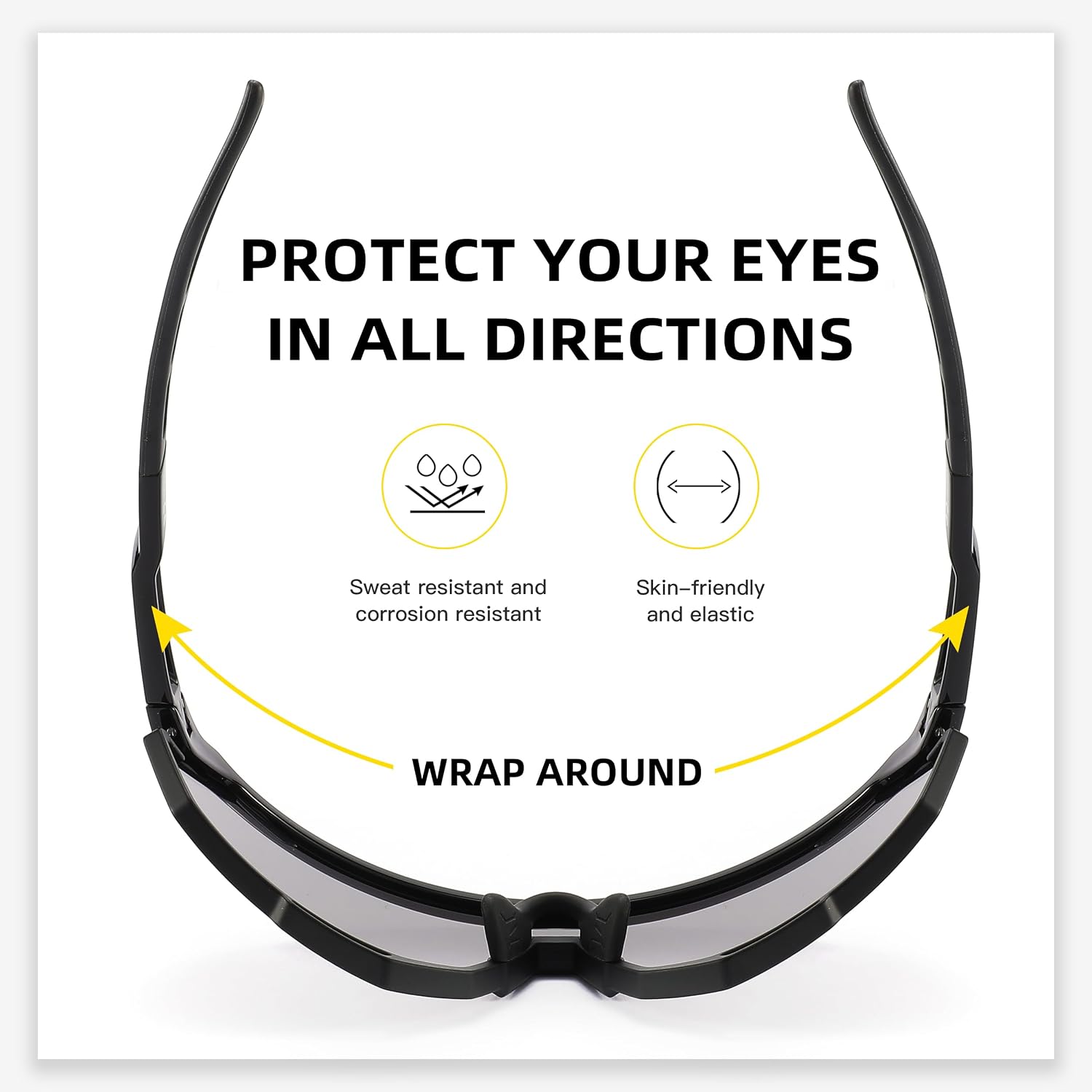 Detalle de SINSPORT eyewear Occhiali sportivi: protezione UV400 per ciclismo, guida e attività all’aperto