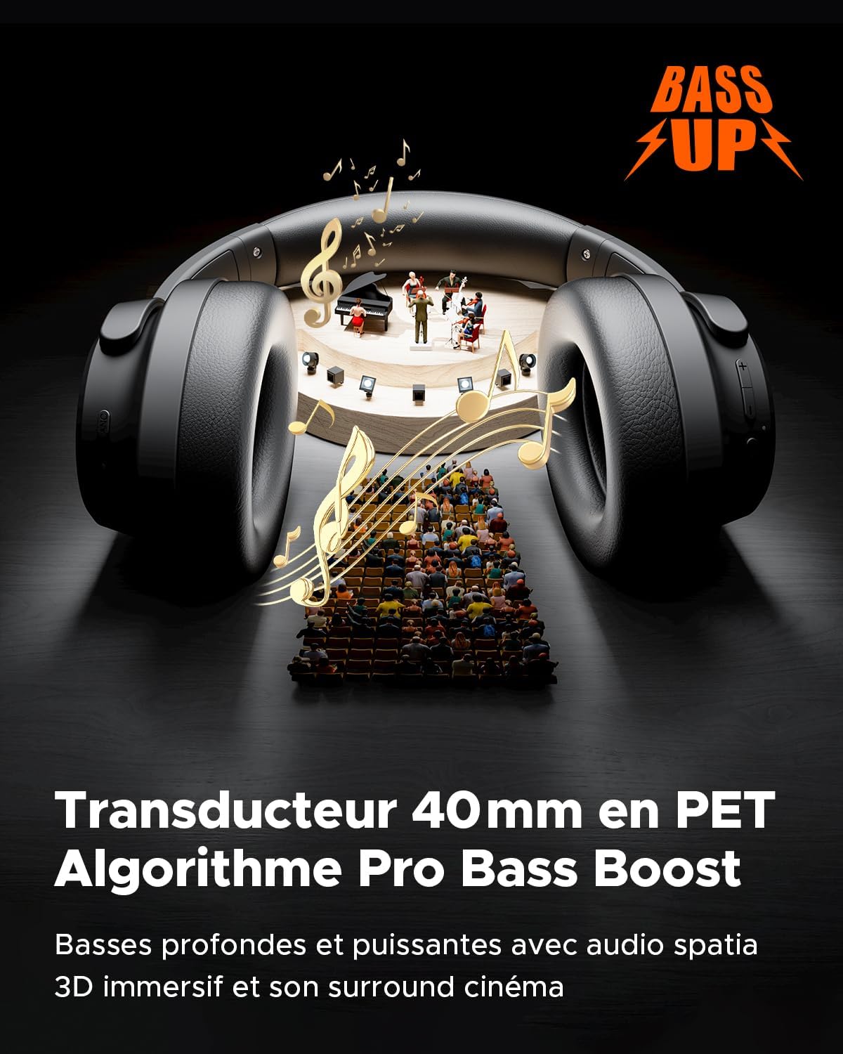 Thumbnail 2 de truefree HF-10 Casque Bluetooth ANC 45 dB