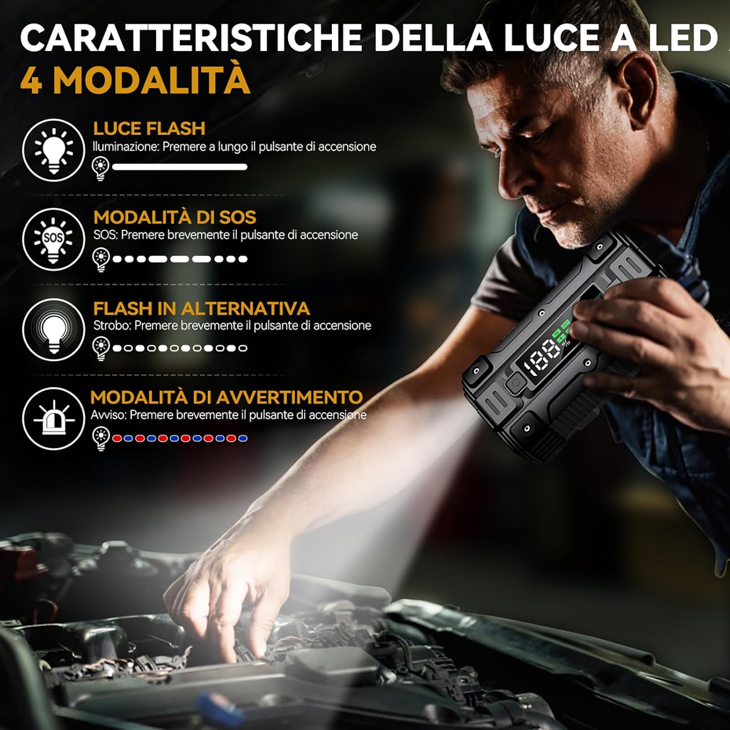 Thumbnail 3 de BRPOM Avviatore Batteria Auto BM502: 9000A di Avviamento d’Emergenza con Power Bank 26800 mAh