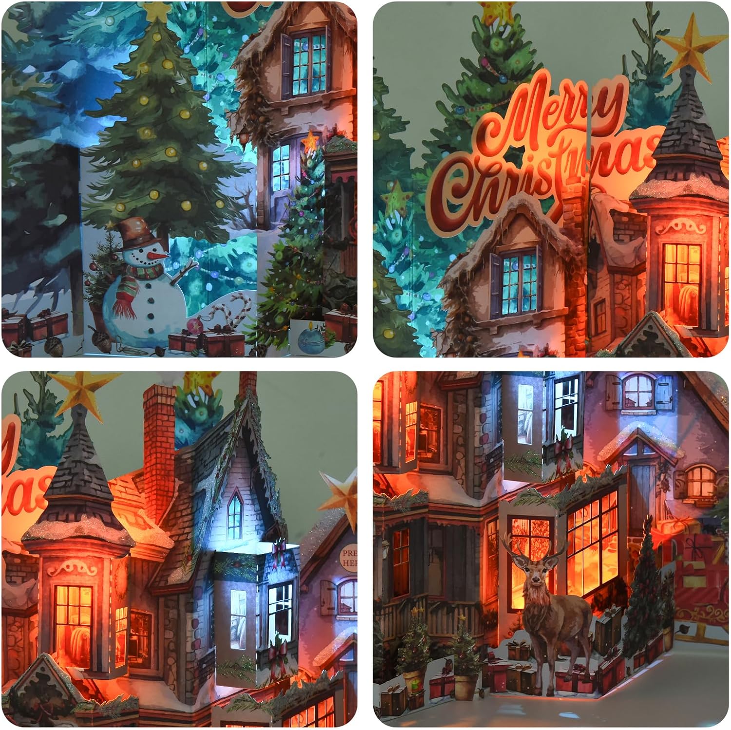 Detalle de TIKLANA C023-055 3D Musical Pop-Up Christmas Card with Lights