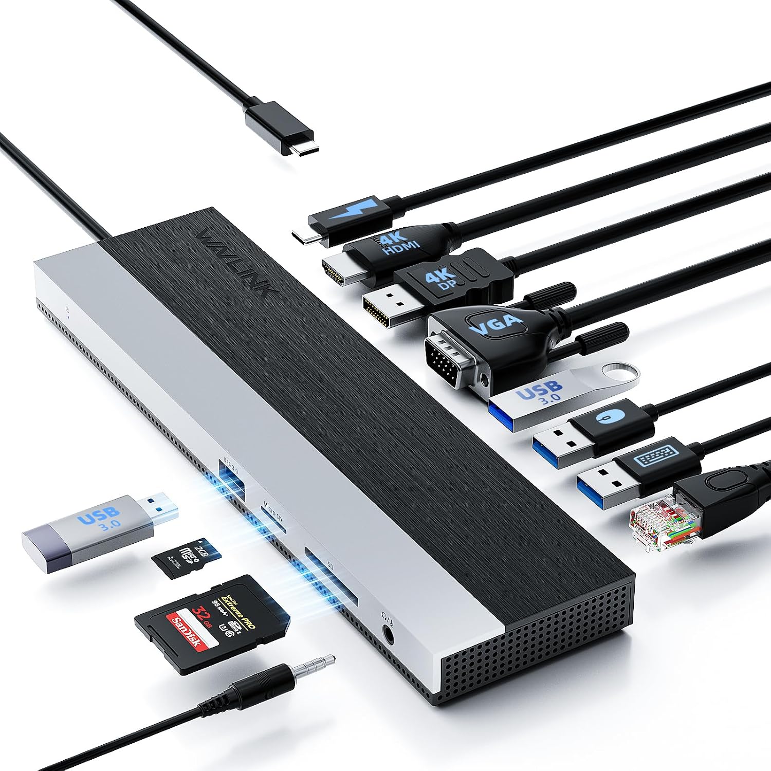 Detalle de WAVLINK Docking station USB-C 12 in 1 Grigio