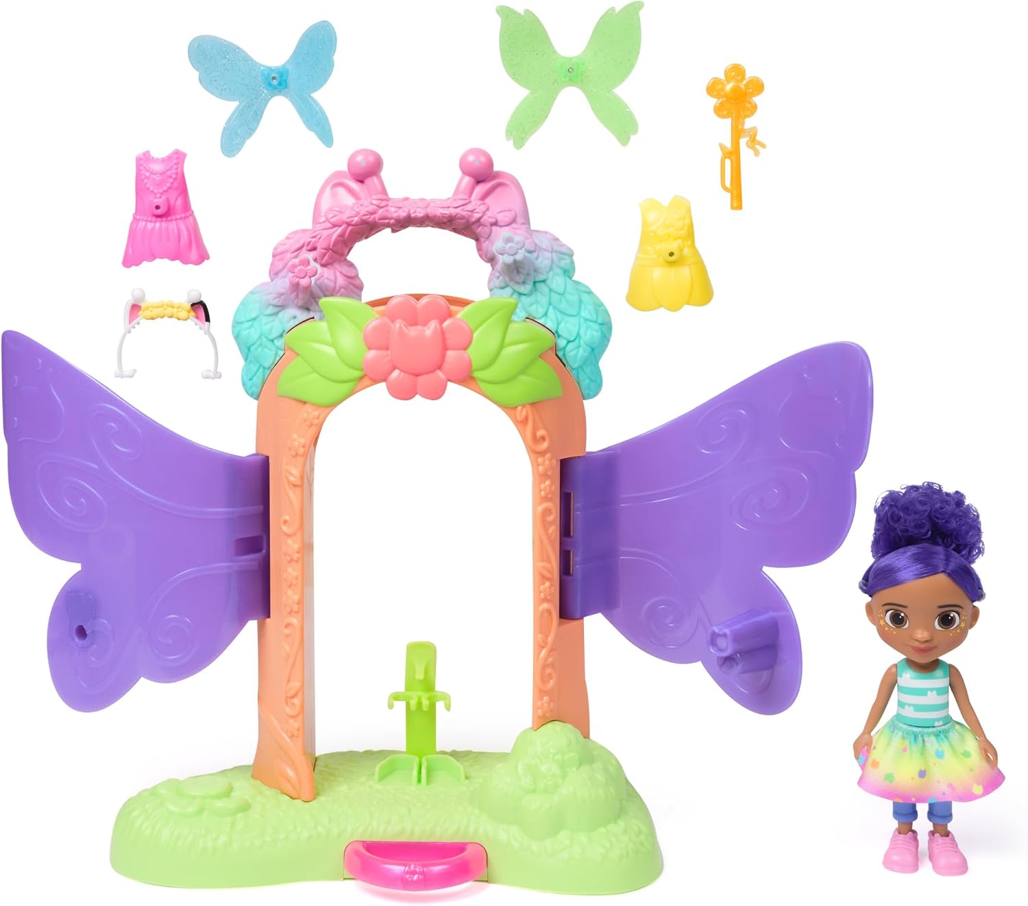 Detalle de Gabby et la Maison Magique Gabby Dollhouse – Playset Transformation avec poupée articulée Fairylandia (15 cm) et 6 accessoires