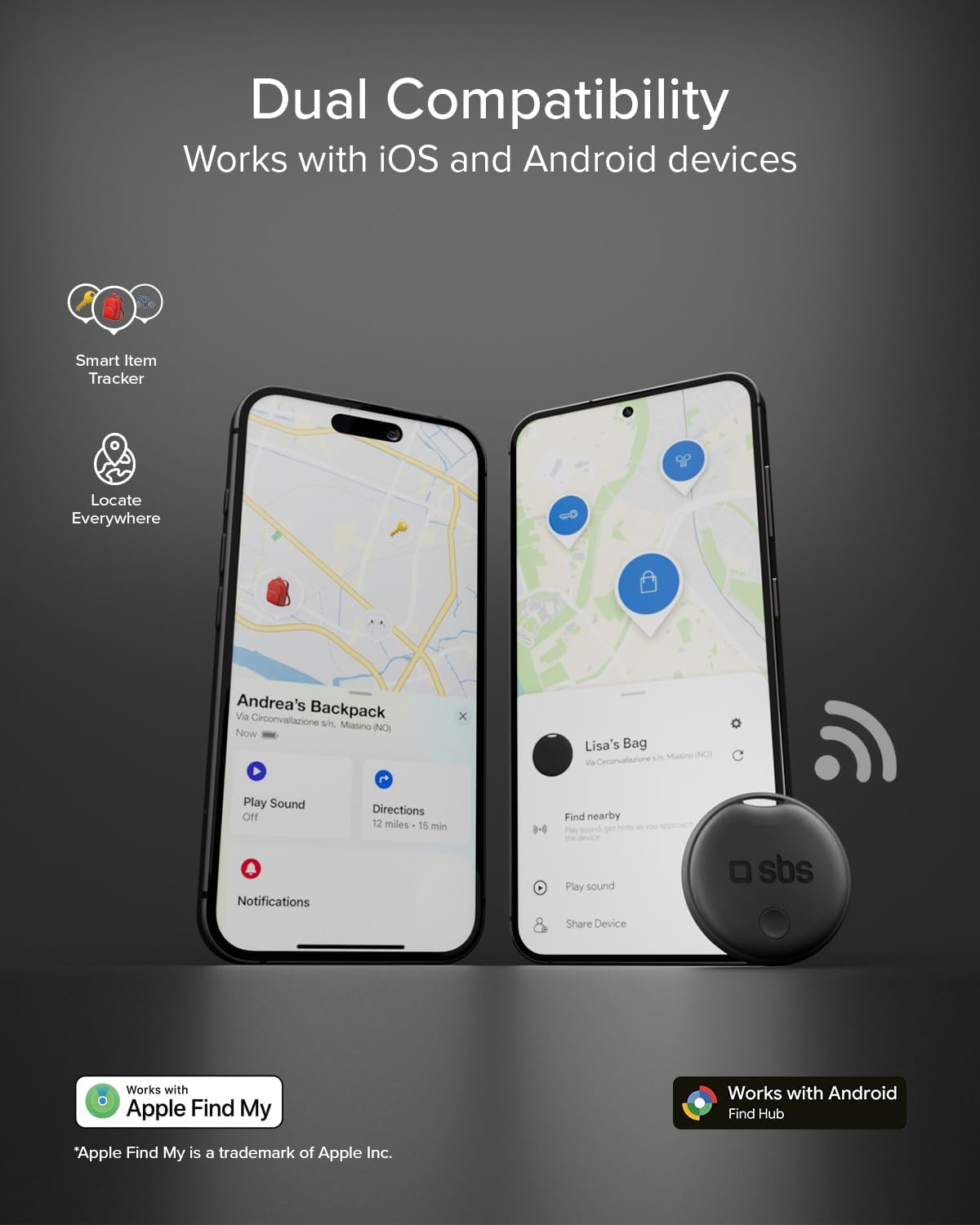Thumbnail 1 de SBS Track My Dual Kit 4× trackers 34 mm