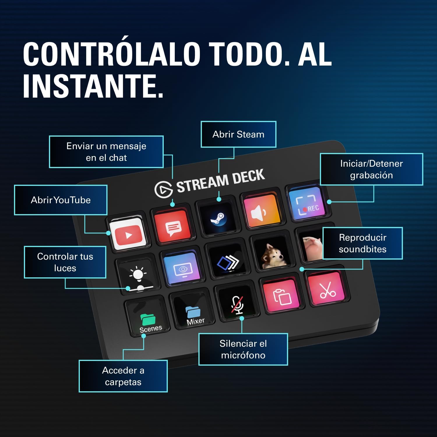 Thumbnail 5 de Elgato Stream Deck Scissor Keys Teclas Macro