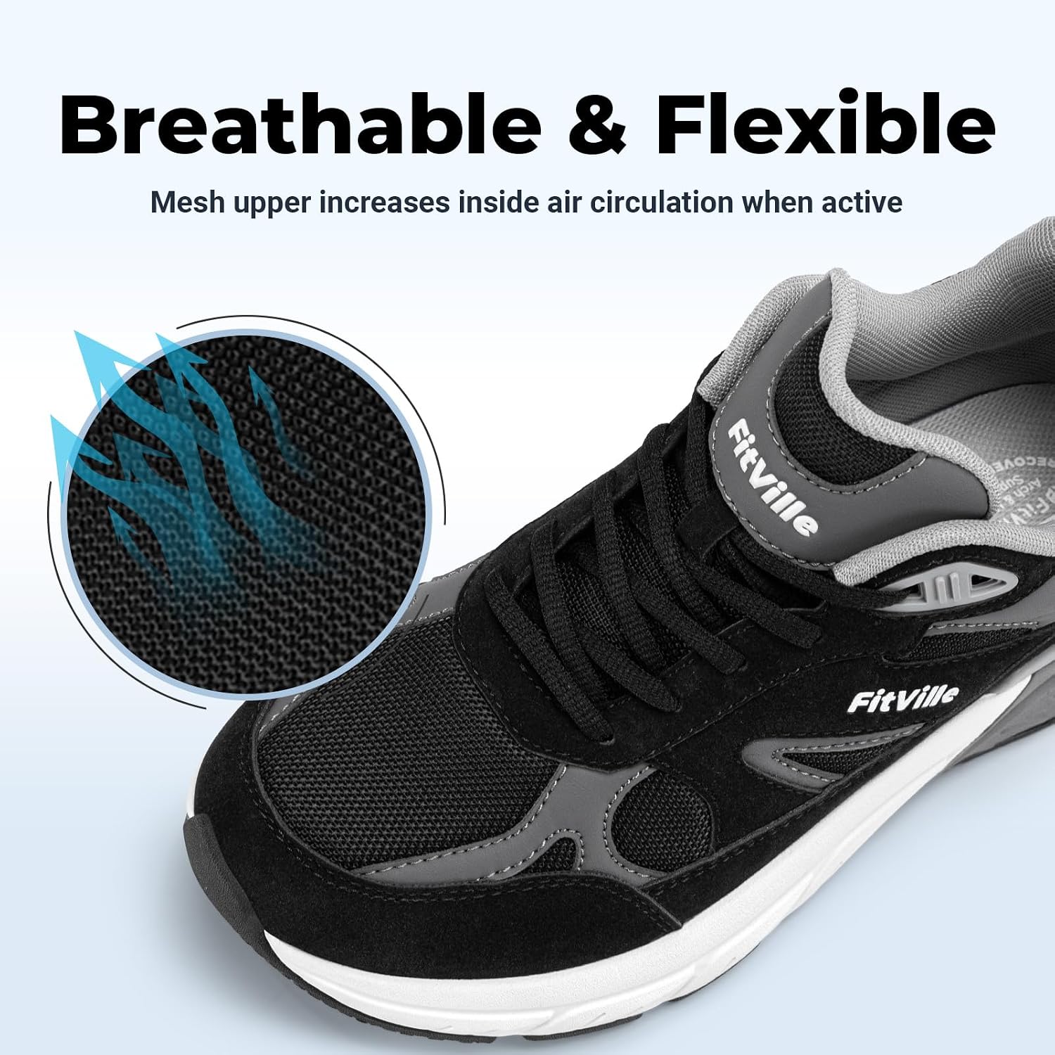 Detalle de FitVille Rebound NEO V1 Wide Walking Shoes for Men