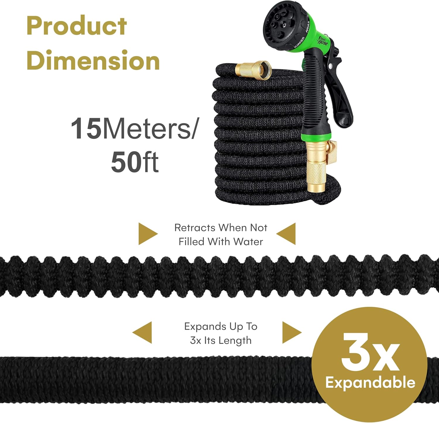 Detalle de Flexi Hose 50 ft Expandable Garden Hose with 8-Function Nozzle