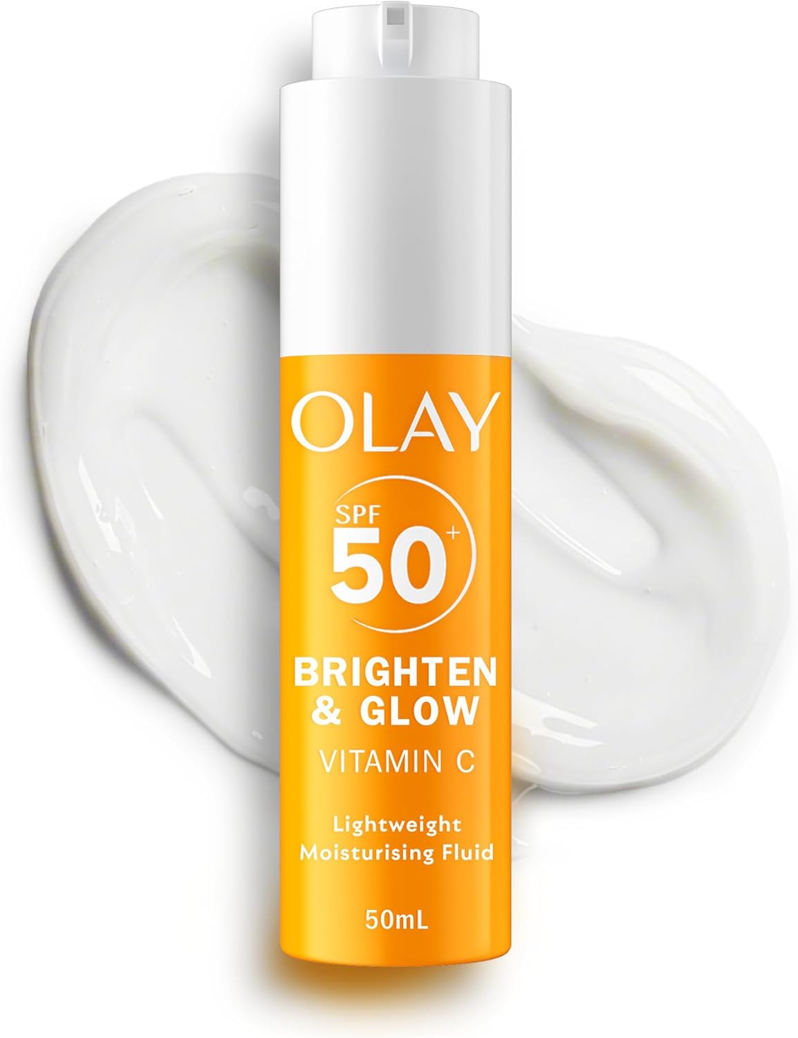 Detalle de Olay Vitamin C Brighten & Glow 3in1 Fluido Idratante SPF50+ (50 ml) – crema/primer con niacinamide