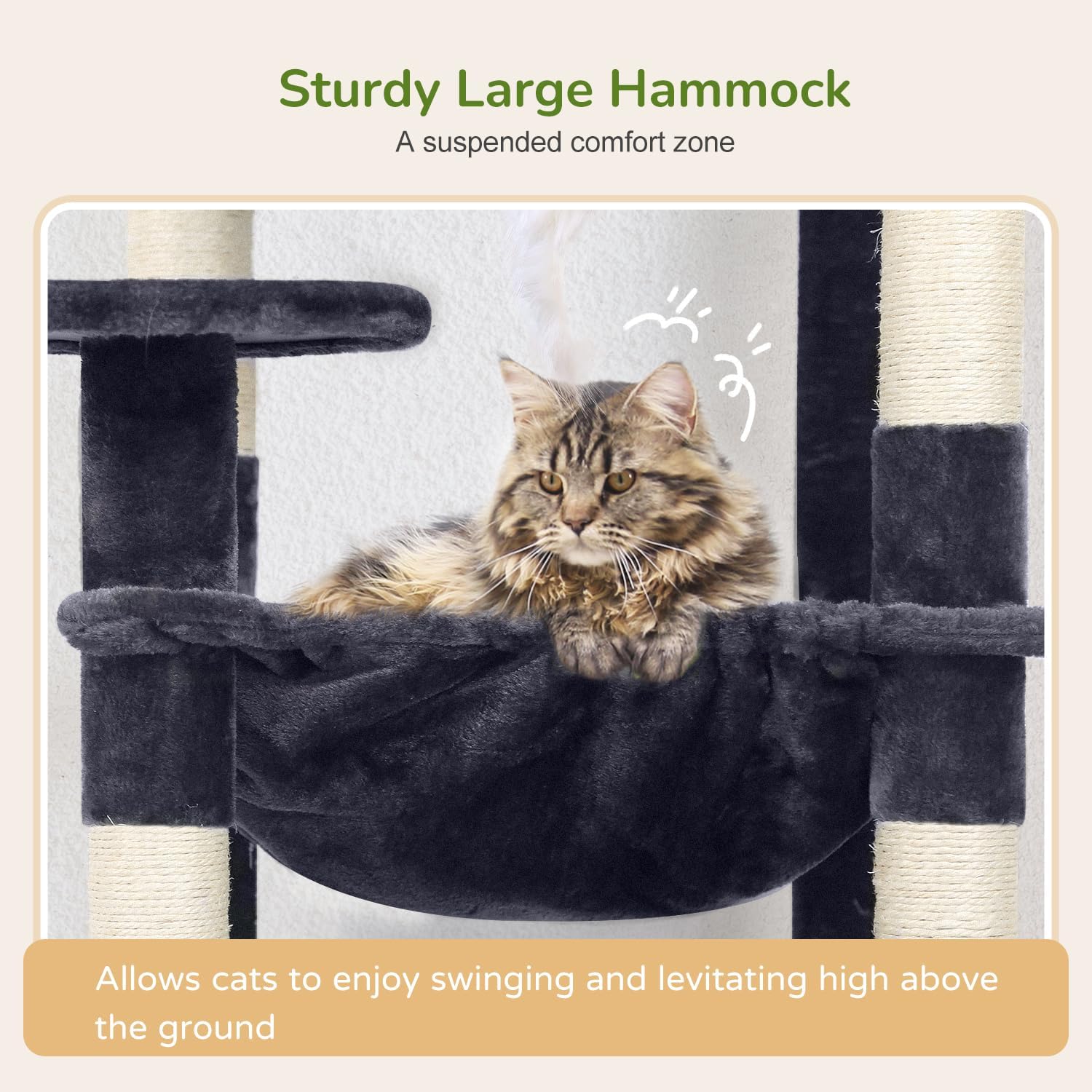 Detalle de Globlazer F53 Cat Tree Tower, 5 Levels, Sisal Posts and Plush Resting Spots