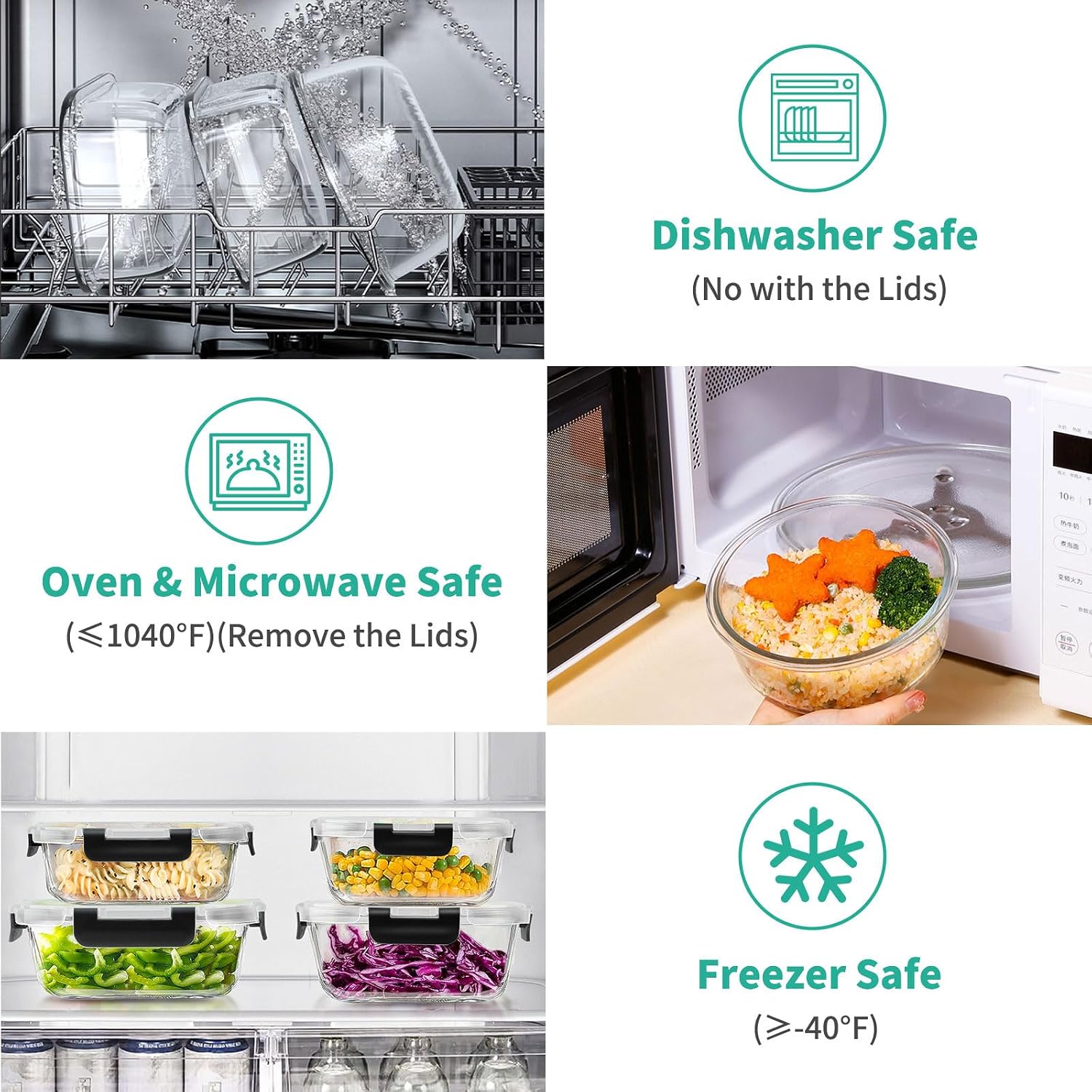 Detalle 2 de AMALEKO 34pcs Glass Food Storage Set 🍱
