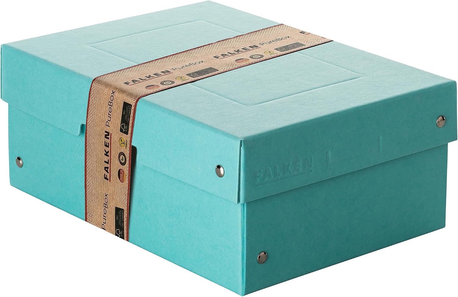 Thumbnail 1 de FALKEN PureBox Pastel: scatola di trasporto DIN A5, 100 mm, blu, vegan e FSC, made in Germania