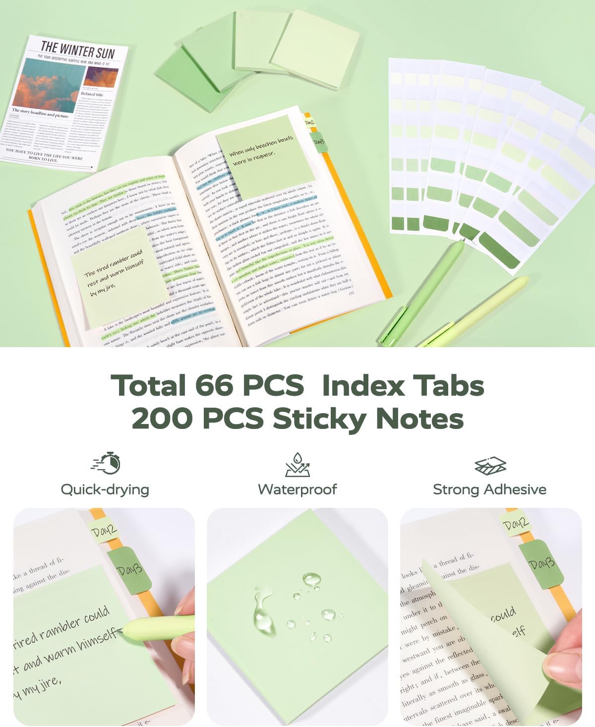 Thumbnail 5 de Four Candies Green School Supplies Set with Organizer, Pens and Study Notes