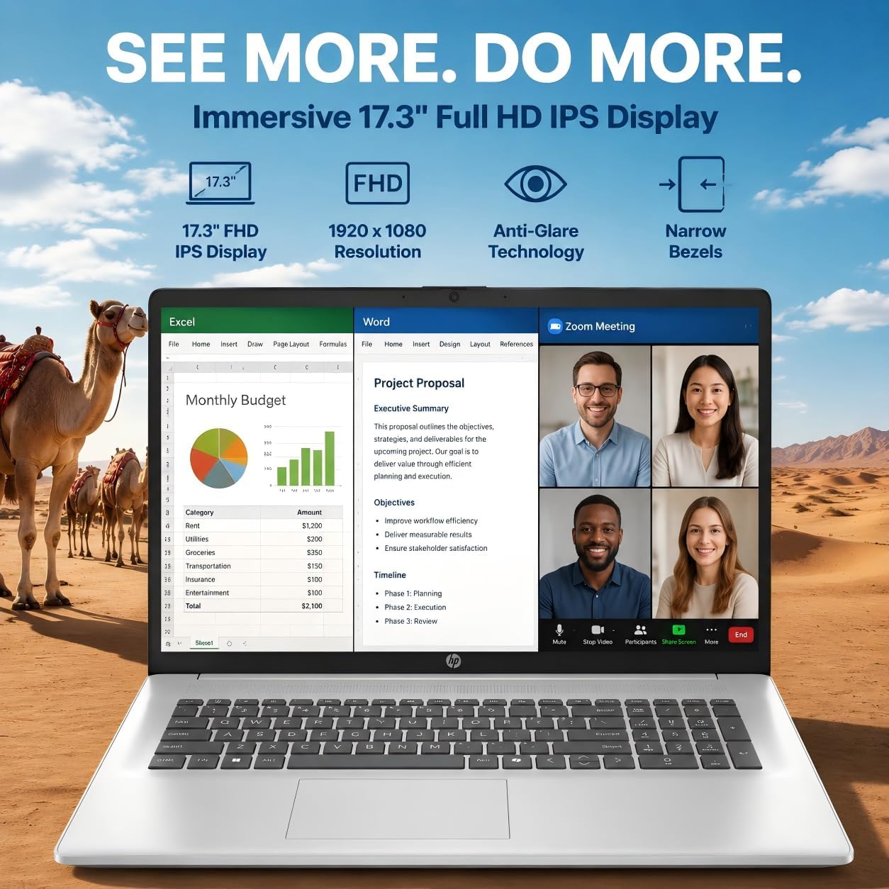 Detalle 1 de HP 17-inch laptop with 17.3-inch display