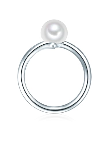 Detalle de Valero Pearls Bague avec perle pour Femme en Argent sterling — élégance perlée