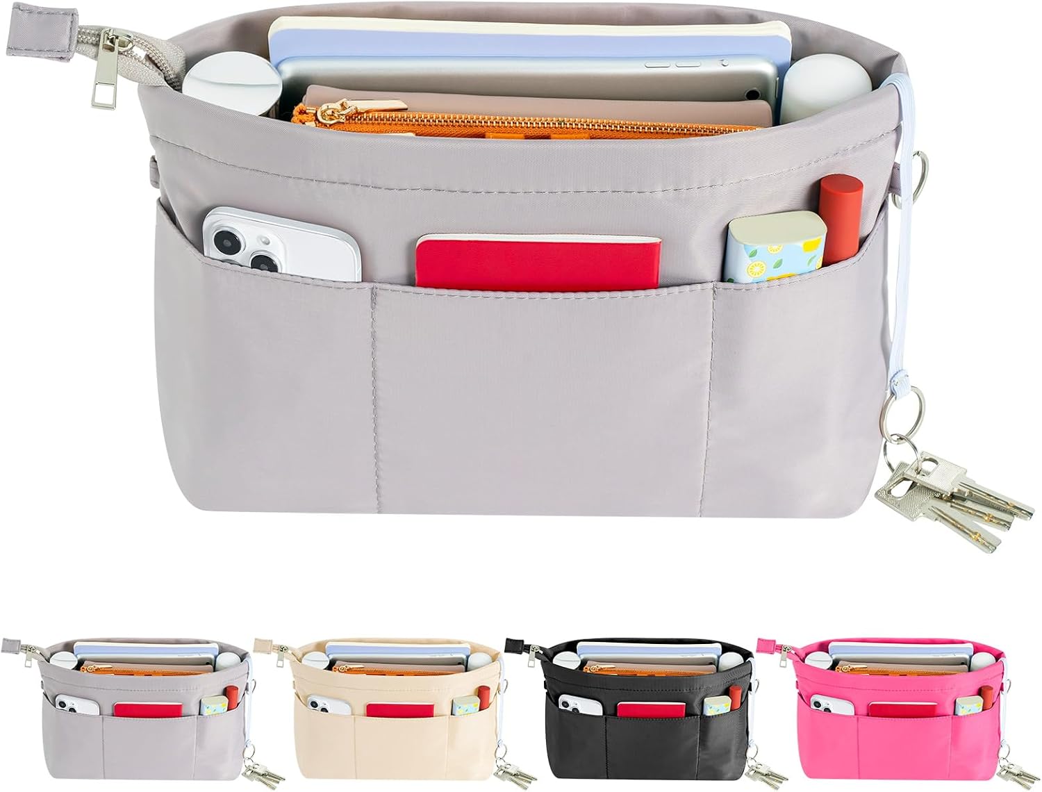 HyFanStr Handtaschen Organizer Nylon – Extra Klein, Grau