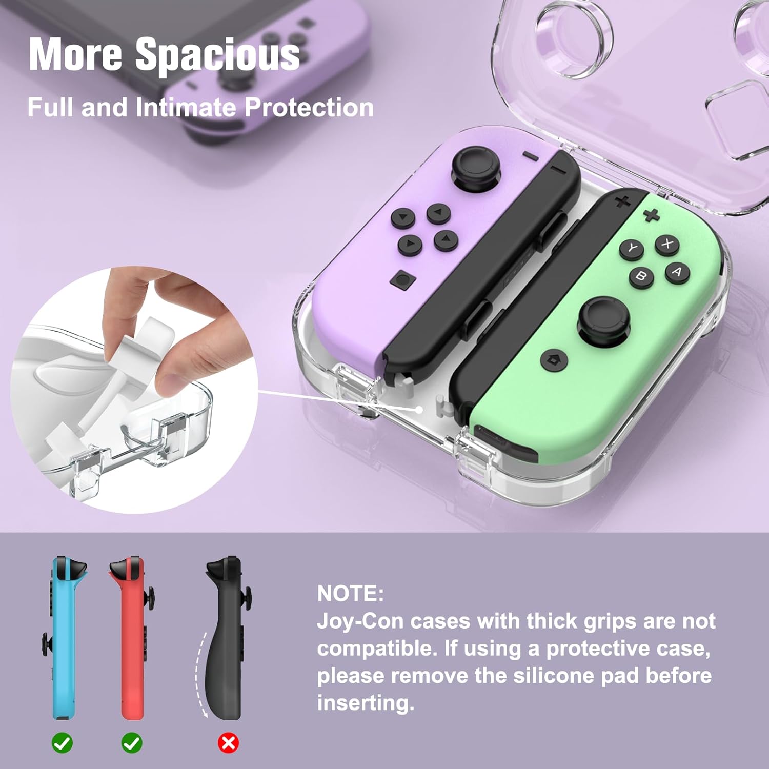 Detalle de FINTIE Storage Case für Joy-Con – portable, staubdichte Schutzhülle mit transparentem PC-Deckel und Magnetverschluss