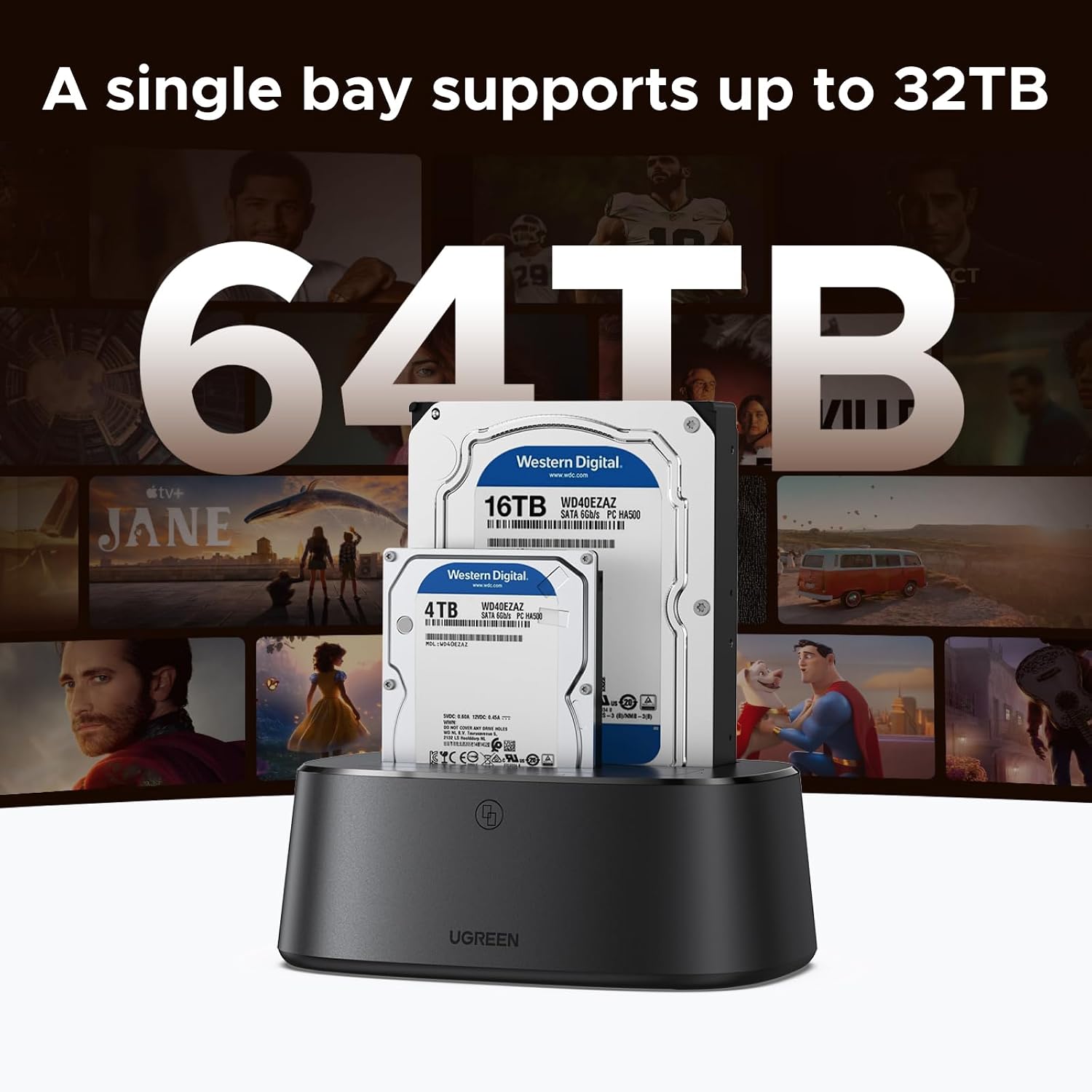 Detalle 2 de UGREEN Hard Drive Docking Station Dual-Bay