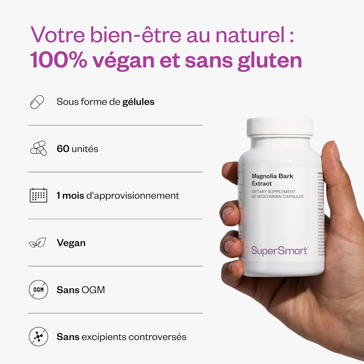 Thumbnail 4 de Magnolia Bark Extract – Extrait standardisé 90% Honokiol et Magnolio – Supersmart