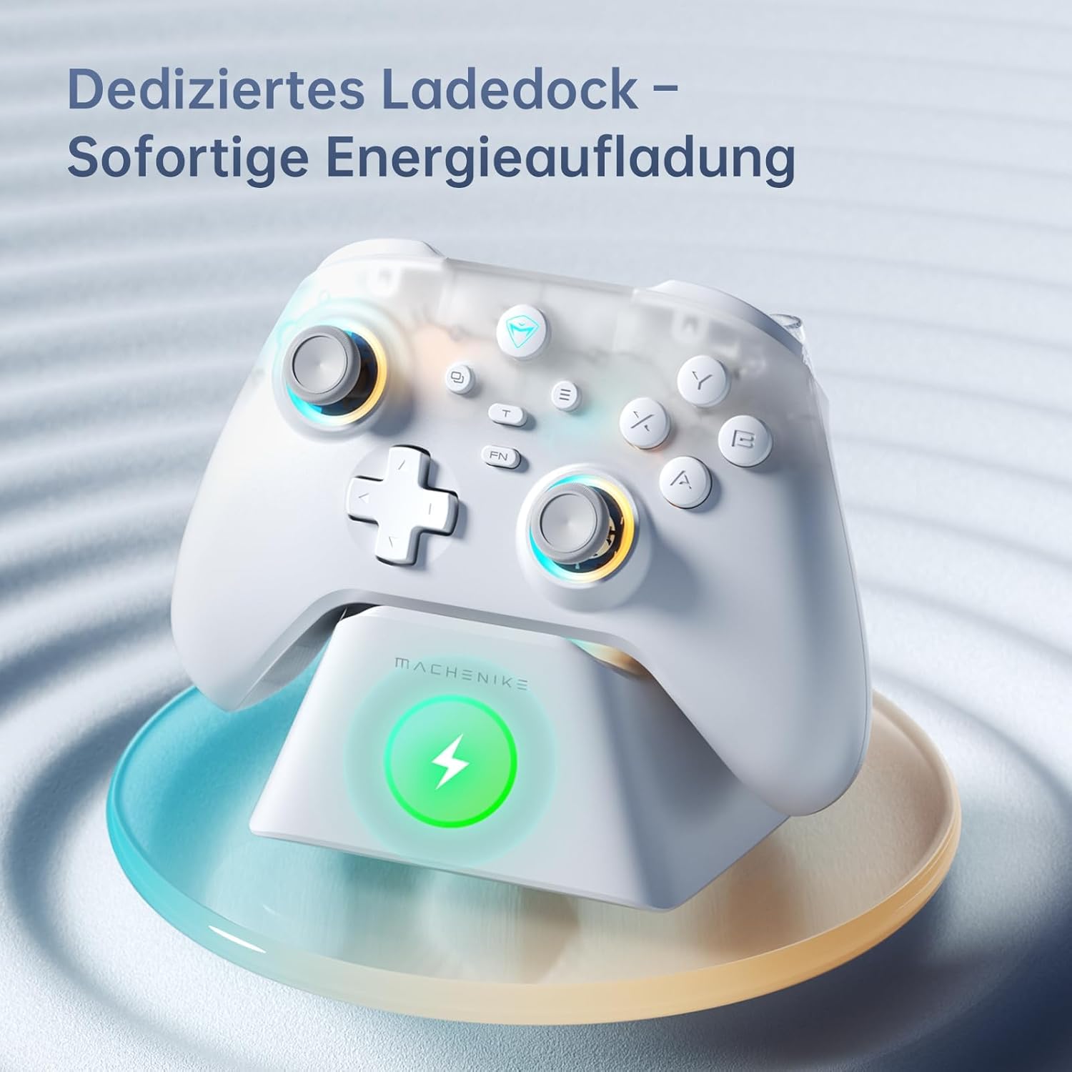 Detalle 2 de Machenike G3V2 Controller PC Wireless mit 2 Hall-Effekt-Sticks, 2 Tasten & RGB (1000mAh, Schwarz)