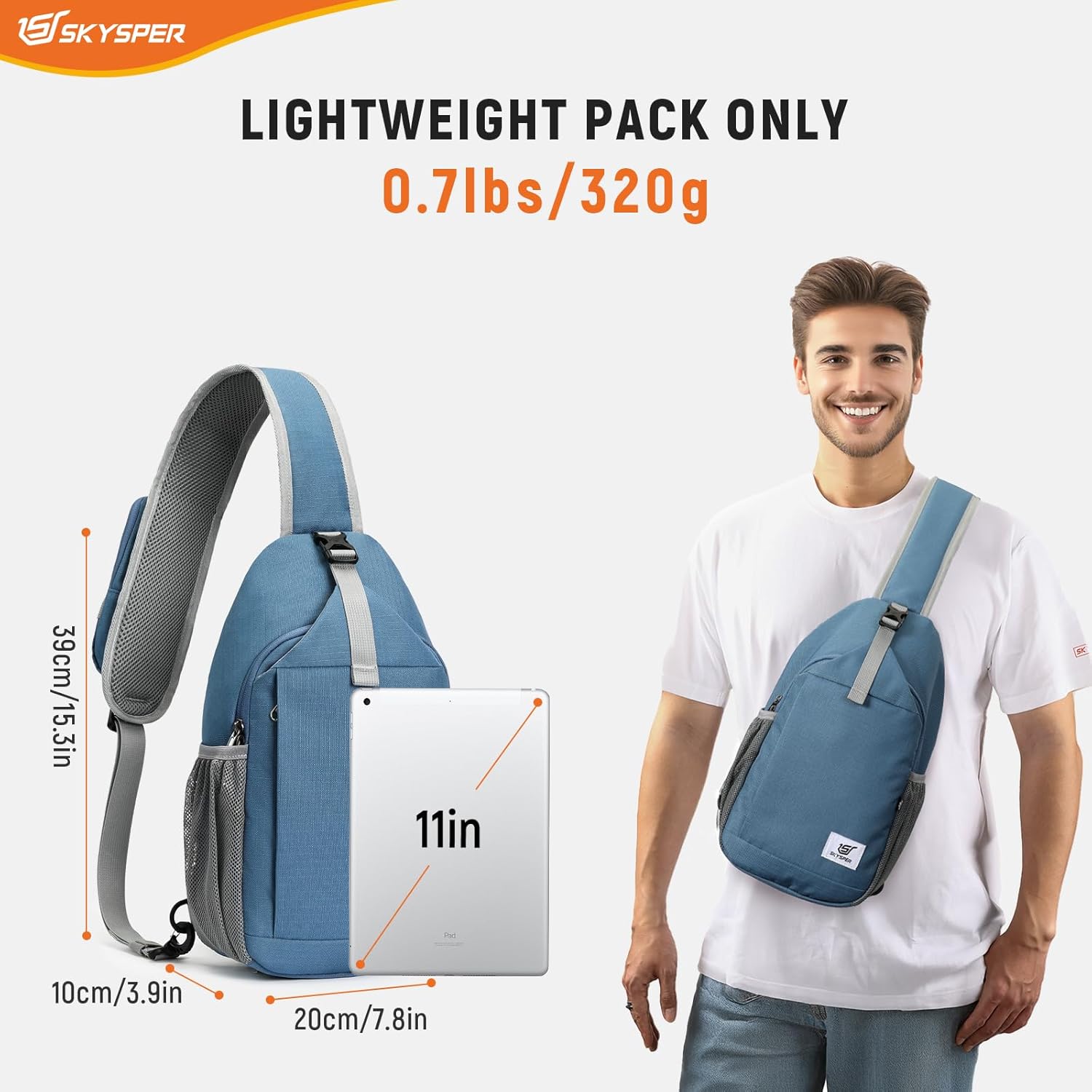 Thumbnail 1 de SKYSPER Schultertasche Brusttasche Crossbody Sling Bag Anti-Diebstahl – aus recyceltem Polyester