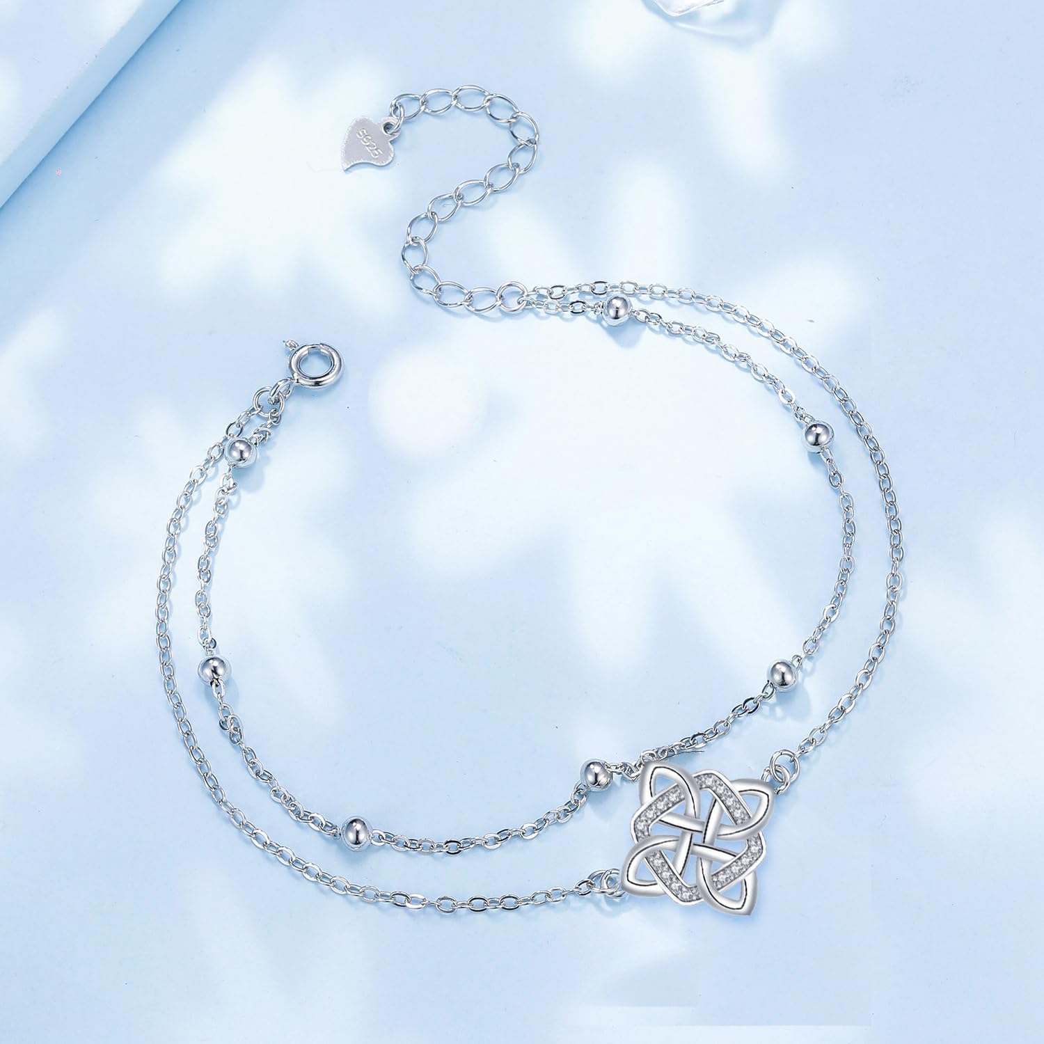 Detalle 2 de Arrebol Armband 925 Sterling Silber Doppelketten