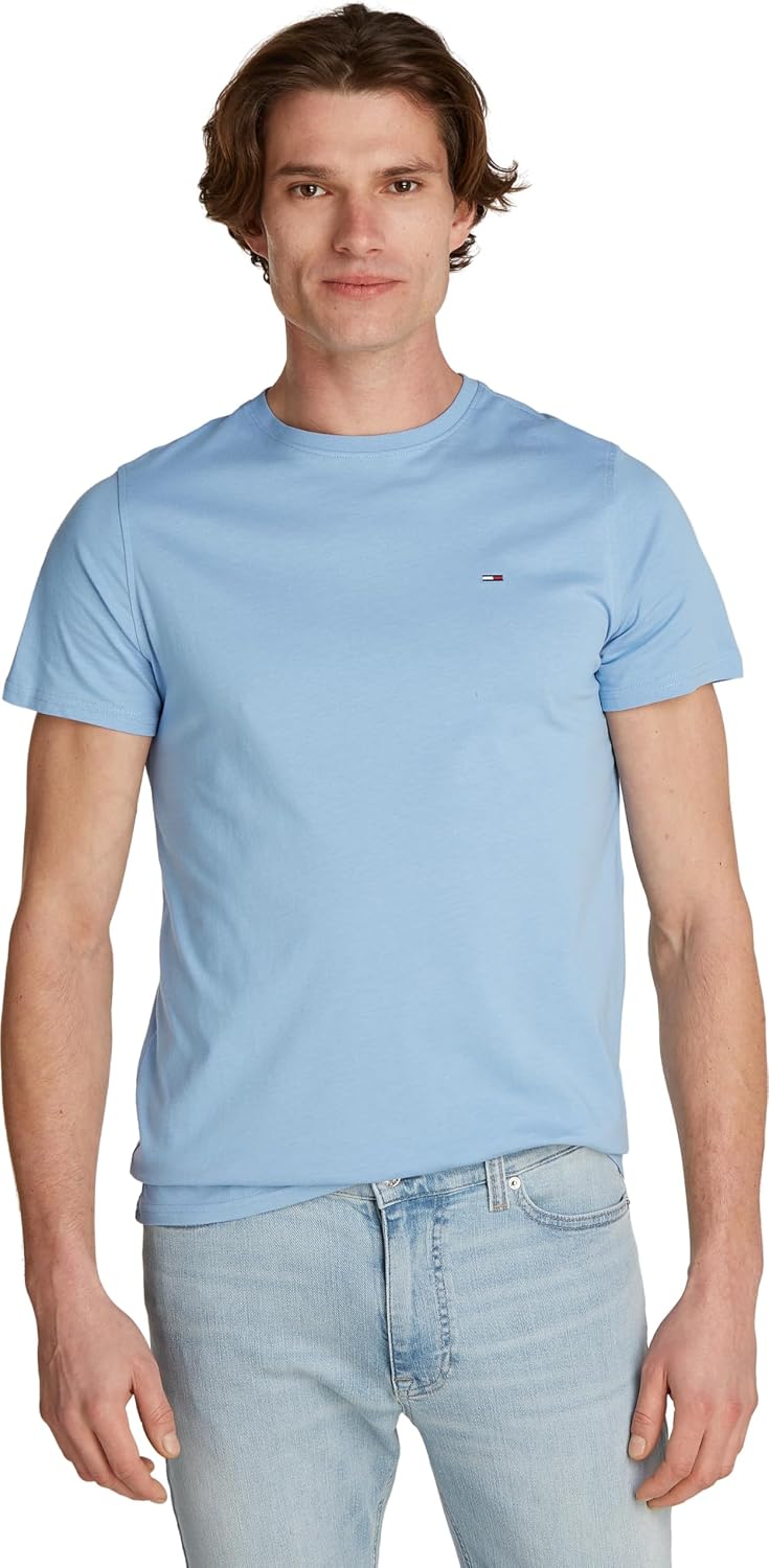 Thumbnail 5 de Tommy Jeans TJM Original - Camiseta de manga corta ajustada para hombre, Morado Calypso Berry, talla L