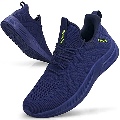 Feethit Zapatillas Deportivas Hombre Running Correr Bambas Azul Oscuro 43