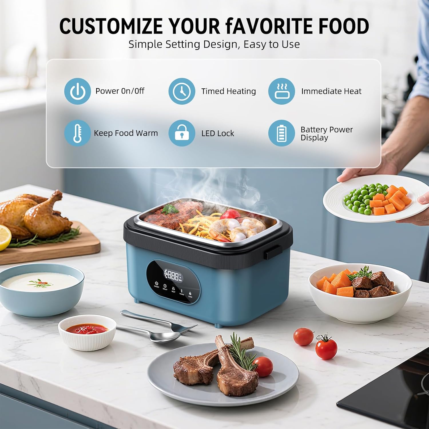 Thumbnail 3 de SEVENMEET Cordless Electric Lunch Box