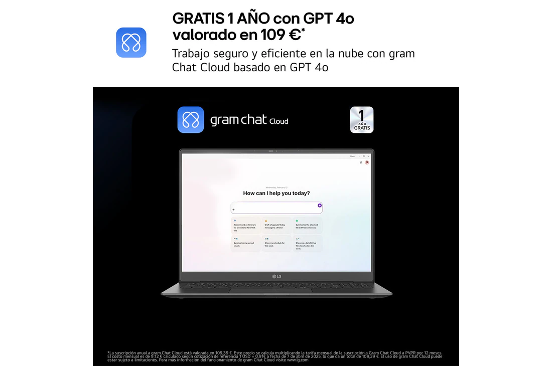 Thumbnail 5 de LG gram 17Z90TL-G.AU99BN: portátil ligero de 17" con Core Ultra 9, 32 GB RAM y 1 TB SSD