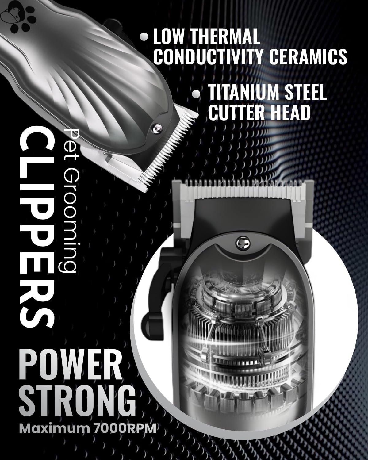 Detalle 2 de Dog Clippers Professional Cordless Trimmer