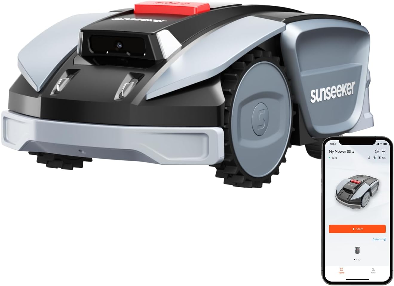 Detalle de Sunseeker S3: Robot Tagliaerba Senza Filo per Giardini fino a 800 m² con RTK + Vision