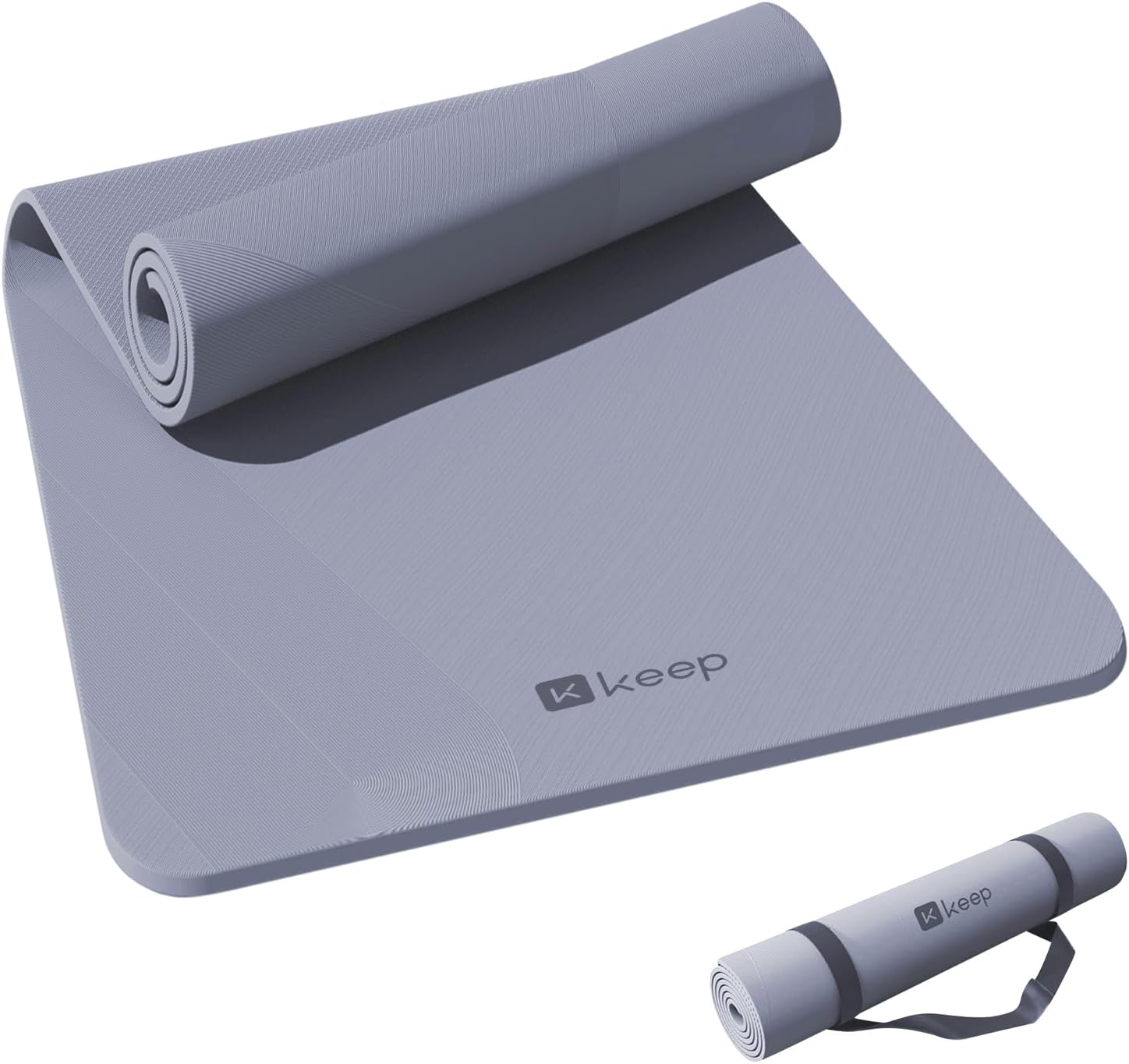 Detalle de KEEP Extra Wide Yoga Mat, 7mm TPE Exercise Mat, 72" x 32" with Carry Strap
