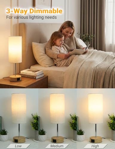 Thumbnail 3 de MILLUXXi Bedside Lamps with Dual USB Ports and Touch Control