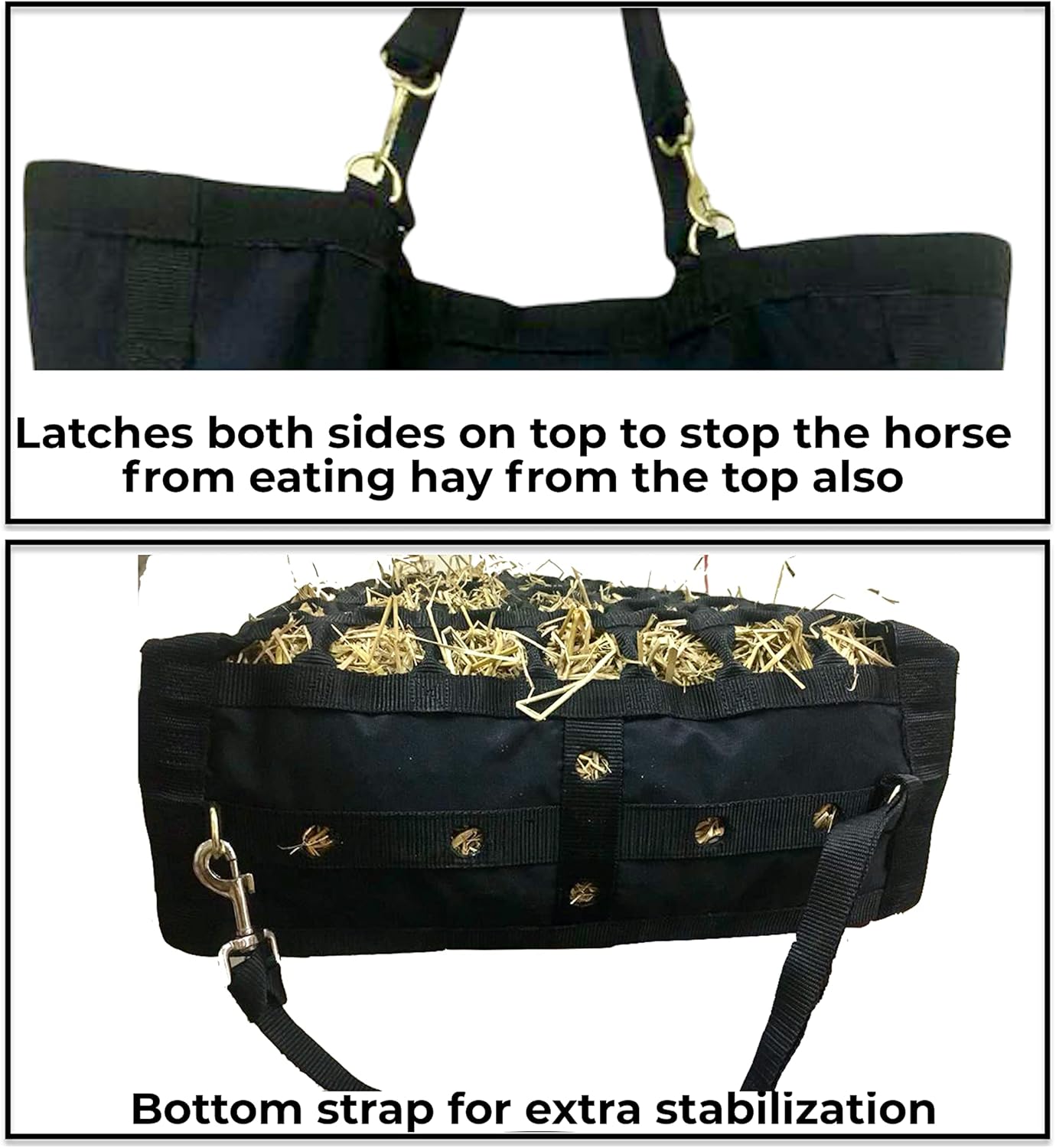 Detalle de Majestic Ally Nylon Reflective 2.5" Octagon Hole Slow Feed Hay Bag for Horses (Purple)