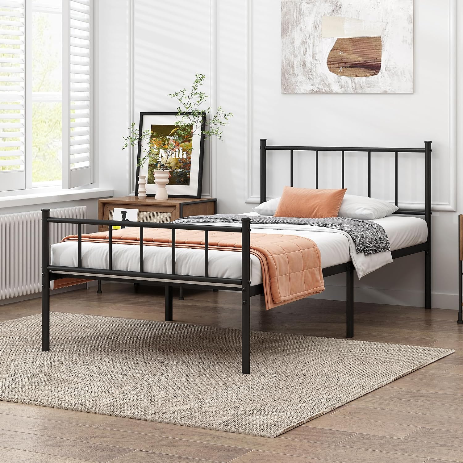Detalle 2 de DIIYIV Twin Metal Bed Frame with Steel Slat Support and Underbed Storage