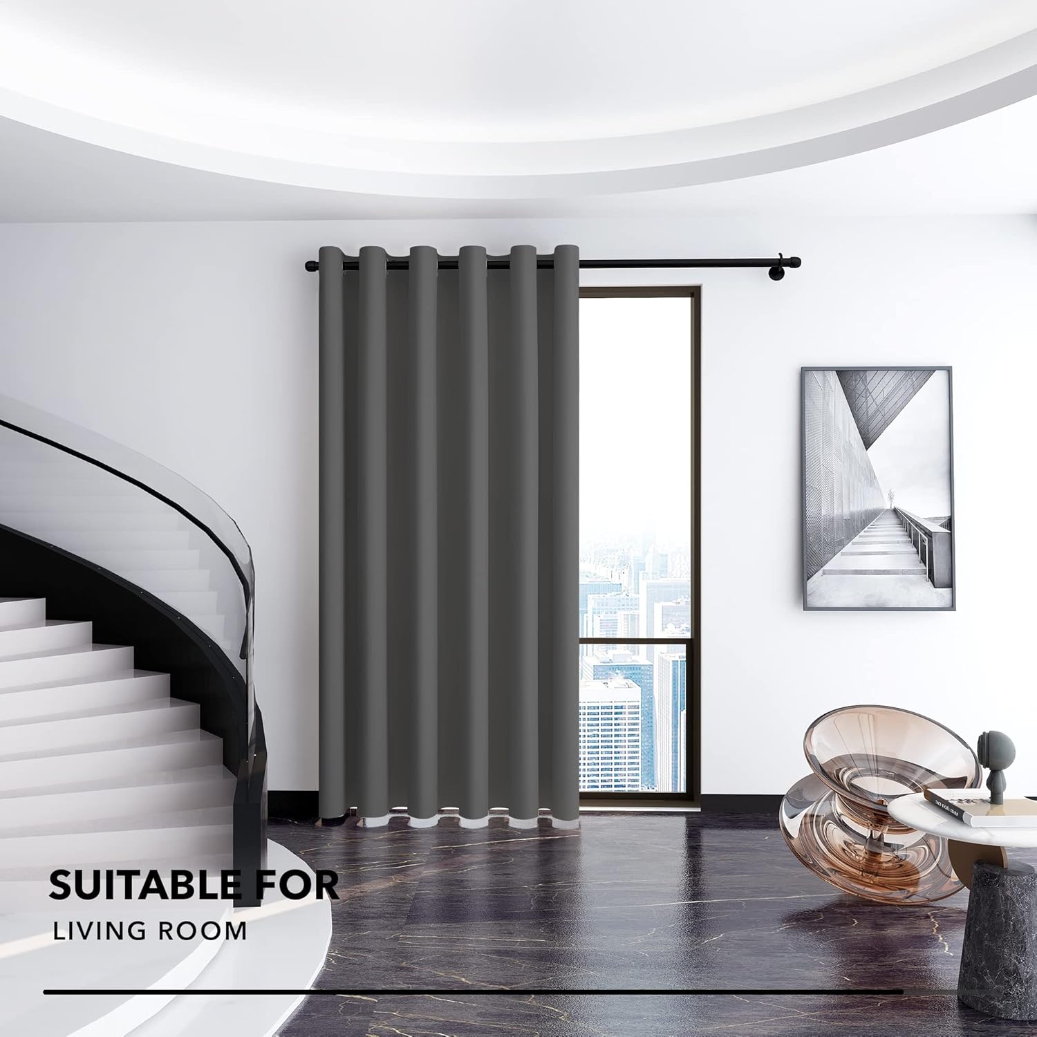 Detalle de Deconovo Tende Oscuranti per Cameretta Bambini 200x270 cm, Grigio Chiaro