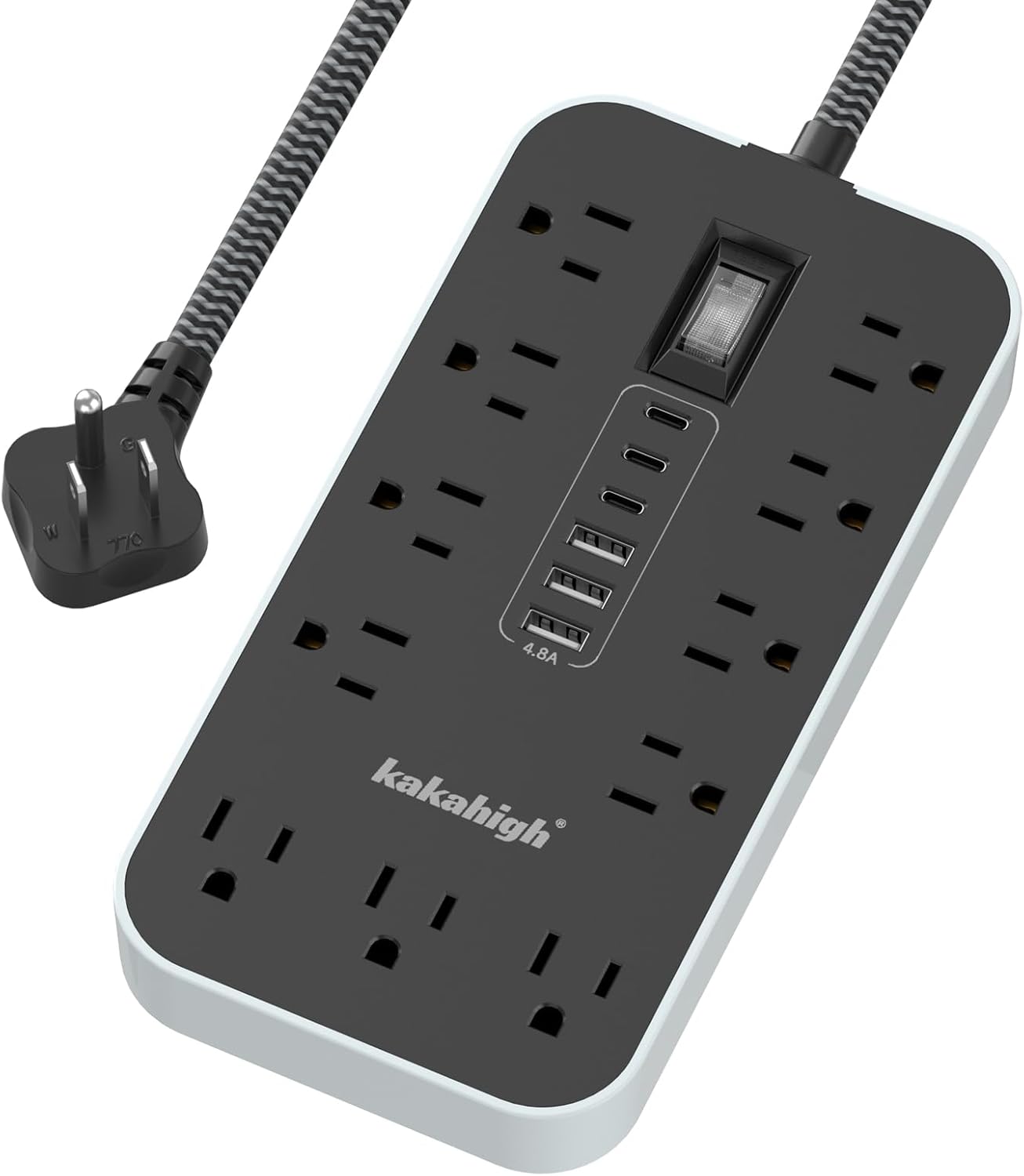 Detalle de kakahigh 808 Power Strip Surge Protector, 11 AC Outlets, 6 USB Ports