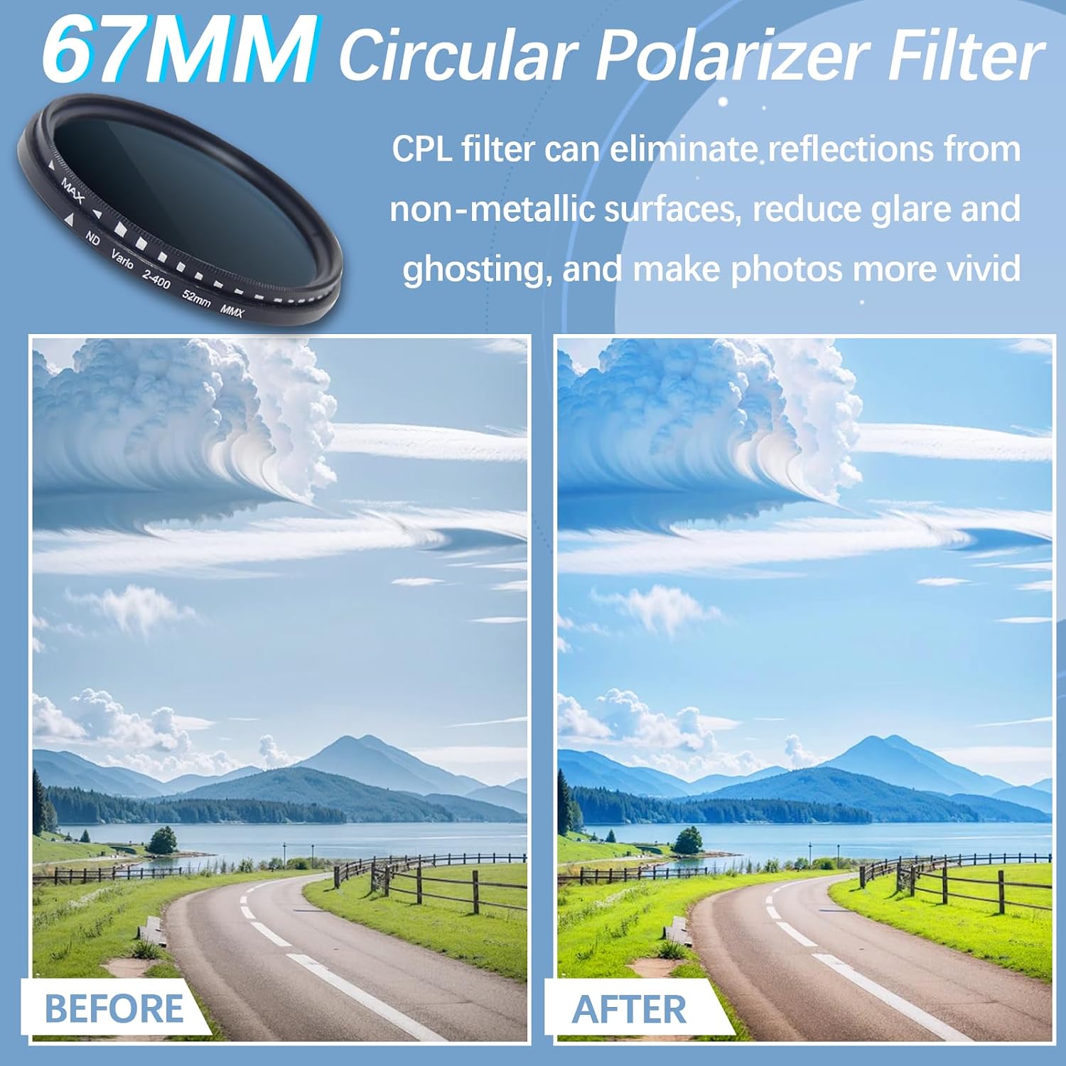 Thumbnail 2 de 67mm CPL Polarisationsfilter für Smartphone