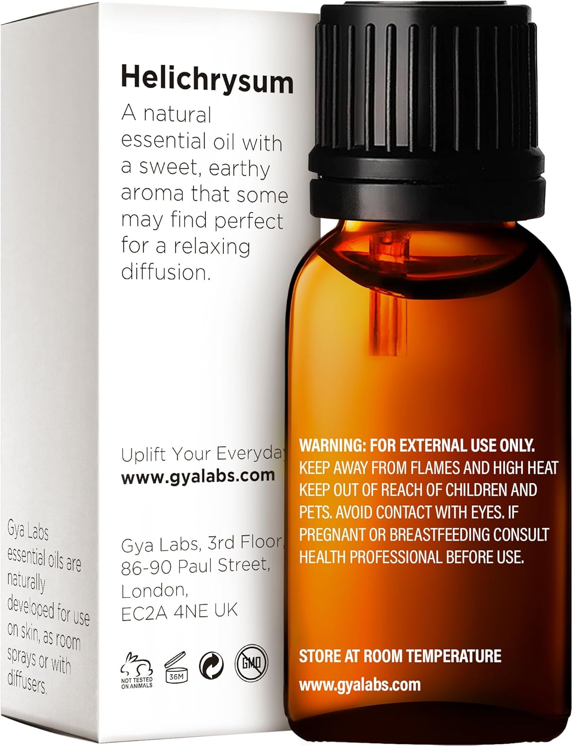 Detalle de Gya Labs Helichrysum Essential Oil for Skin (100% Pure Natural) – Sweet Earthy Scent, 5ml