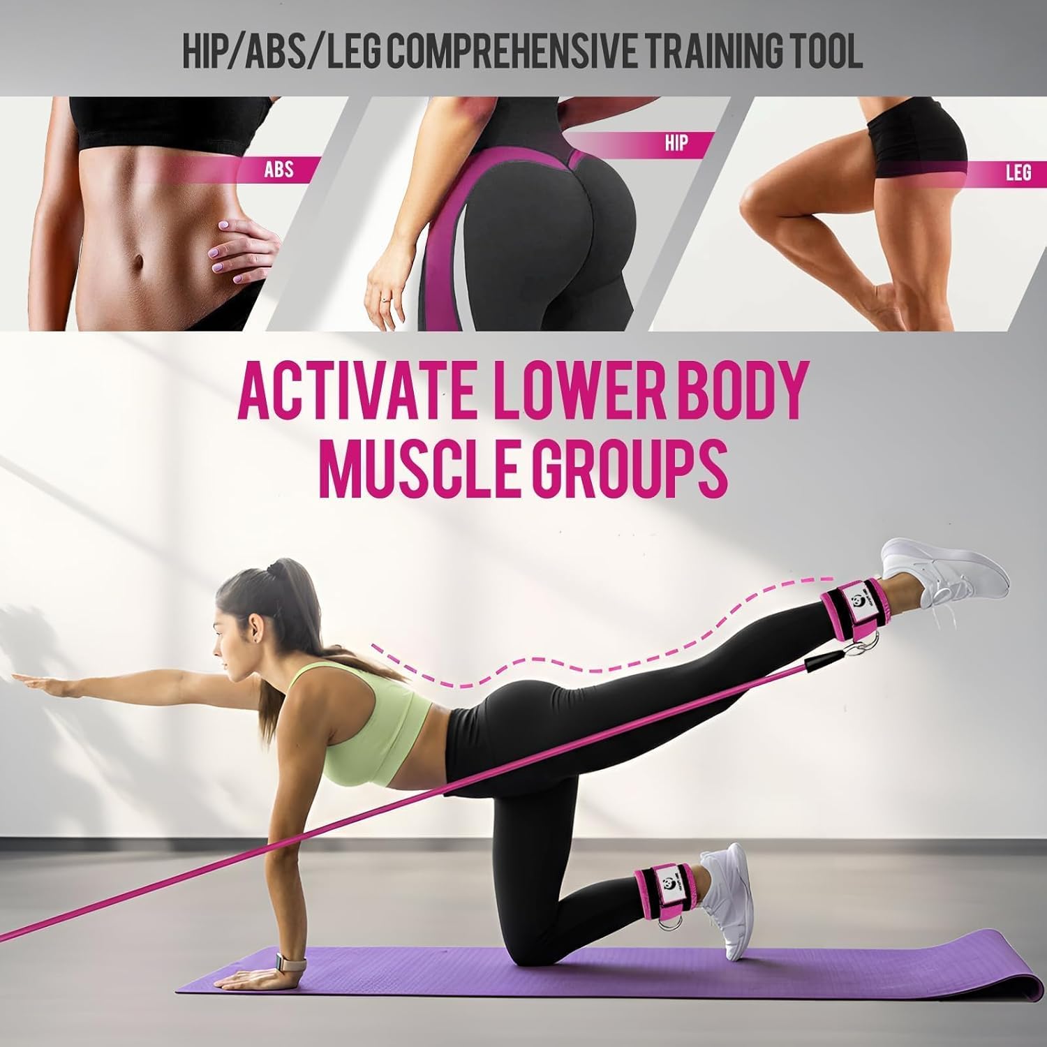 Thumbnail 5 de Slim Panda Sangle cheville musculation avec anille en D (neoprene) pour poulies et machines