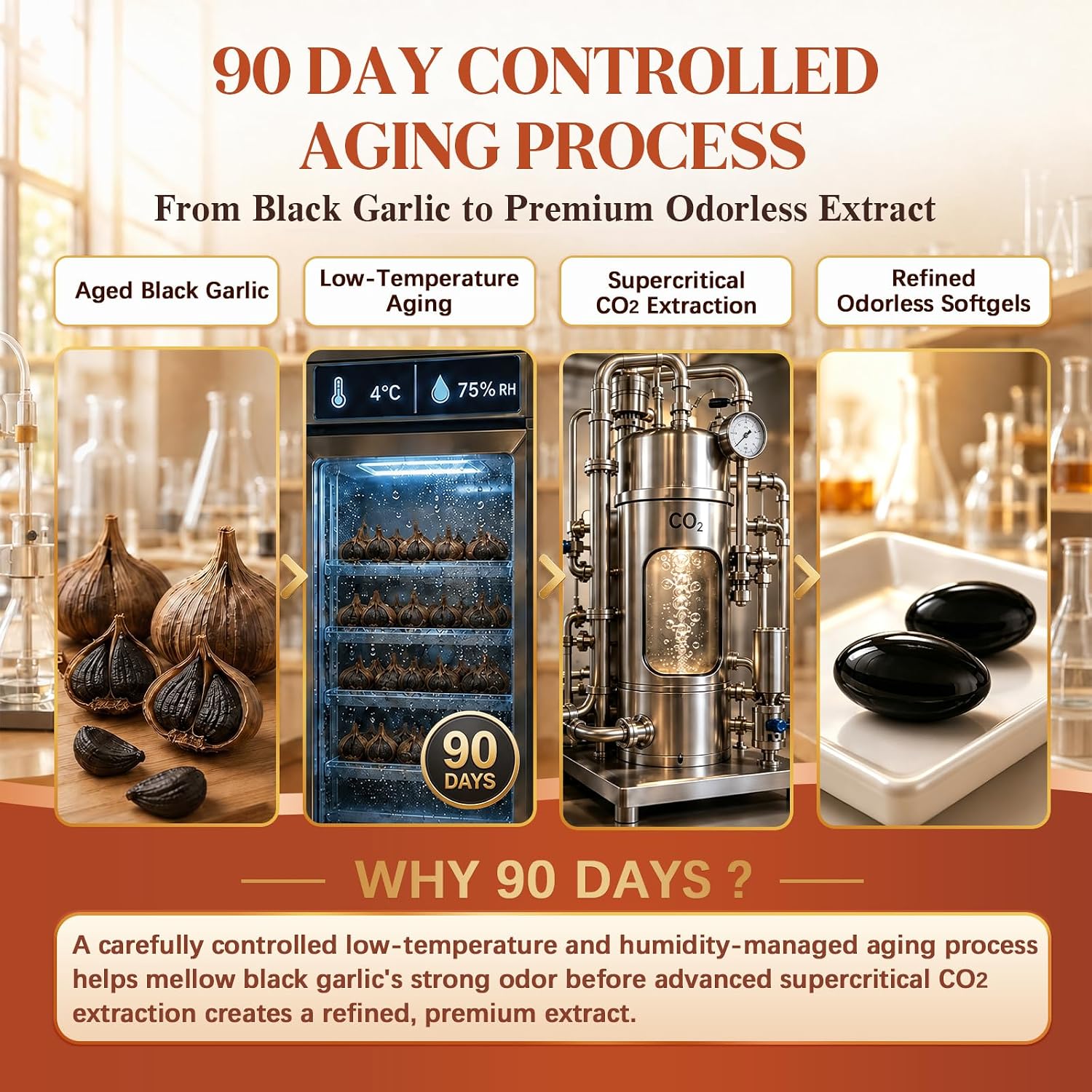 Detalle 1 de ZenVitalize JKM-007 Aged Fermented Black Garlic Softgels, CoQ10, Ubiquinol & K2 MK-7, 300 Count